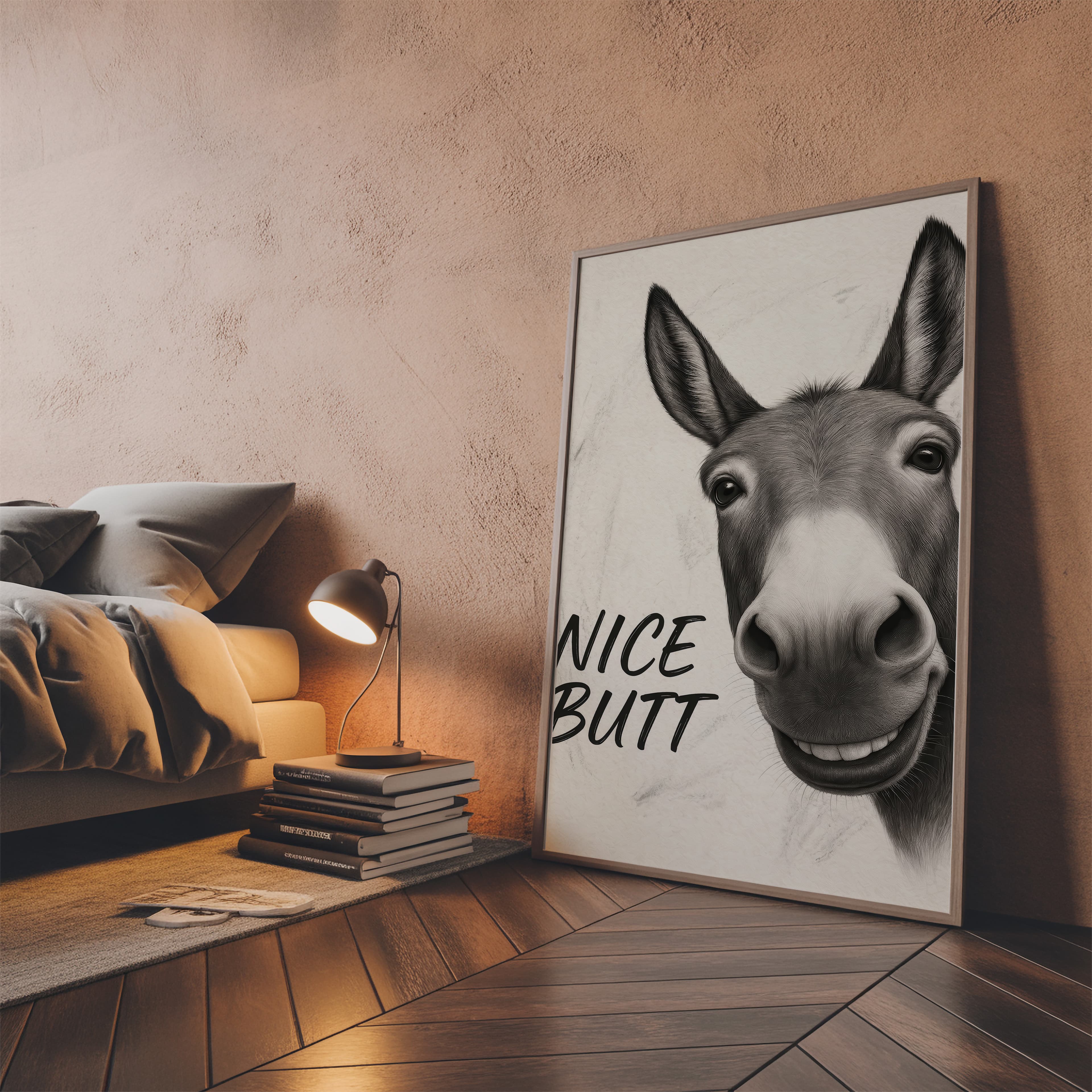 Funny Donkey "Nice Butt" Bathroom Print