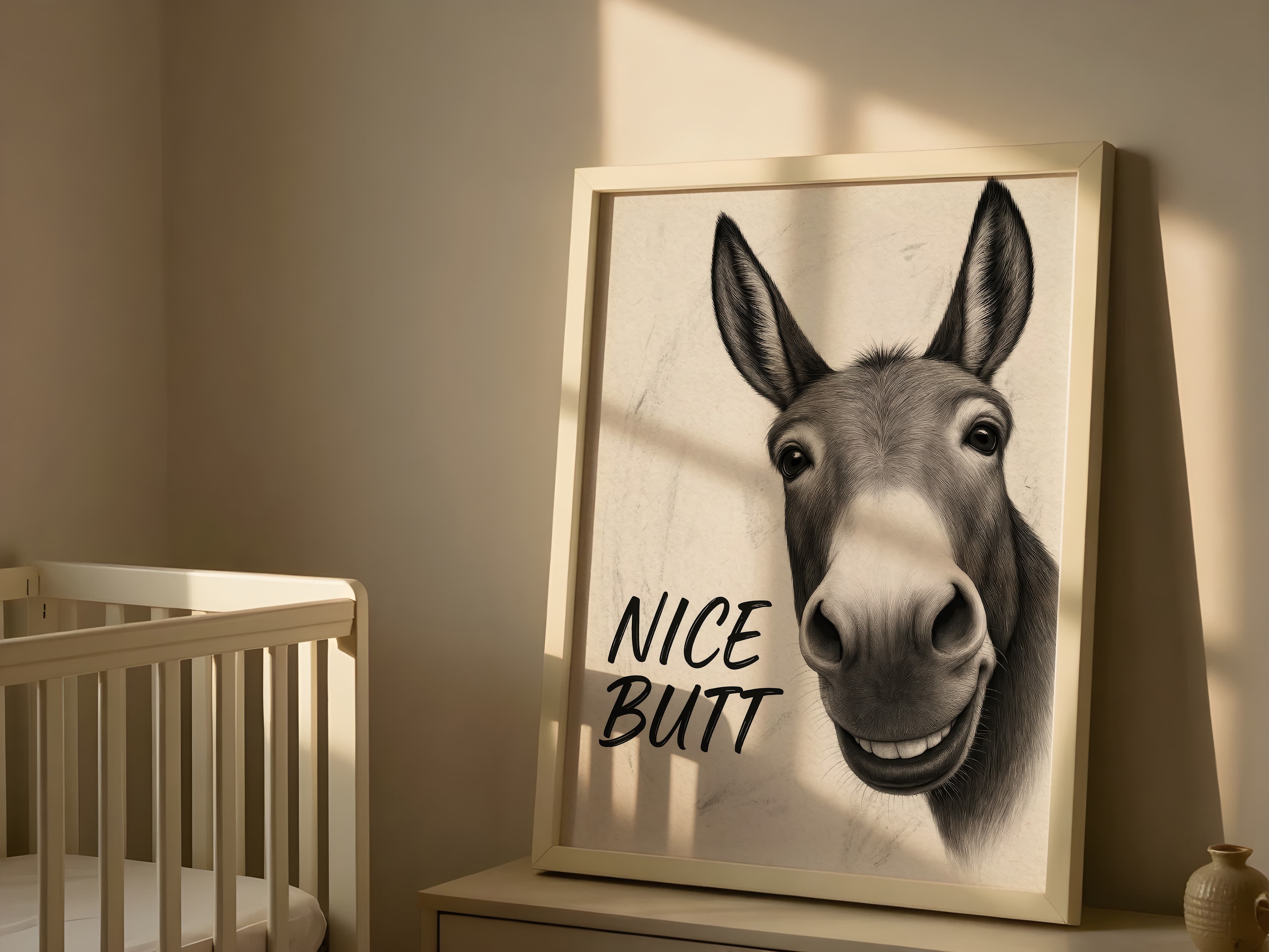 Funny Donkey "Nice Butt" Bathroom Print