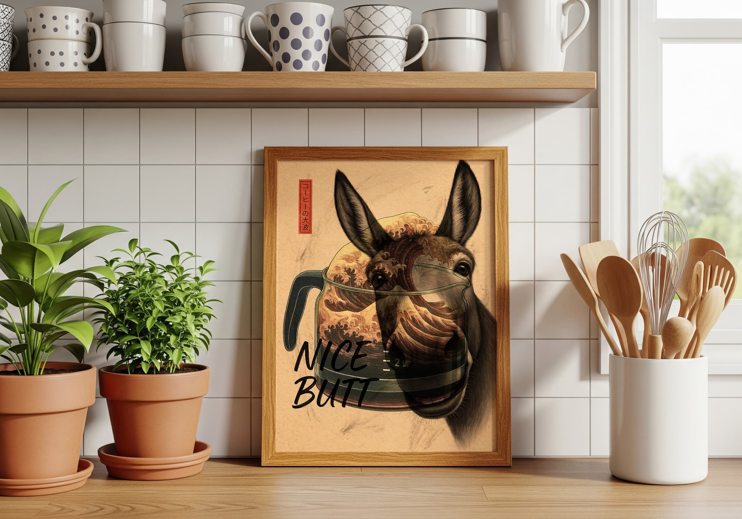 Funny Donkey "Nice Butt" Bathroom Print