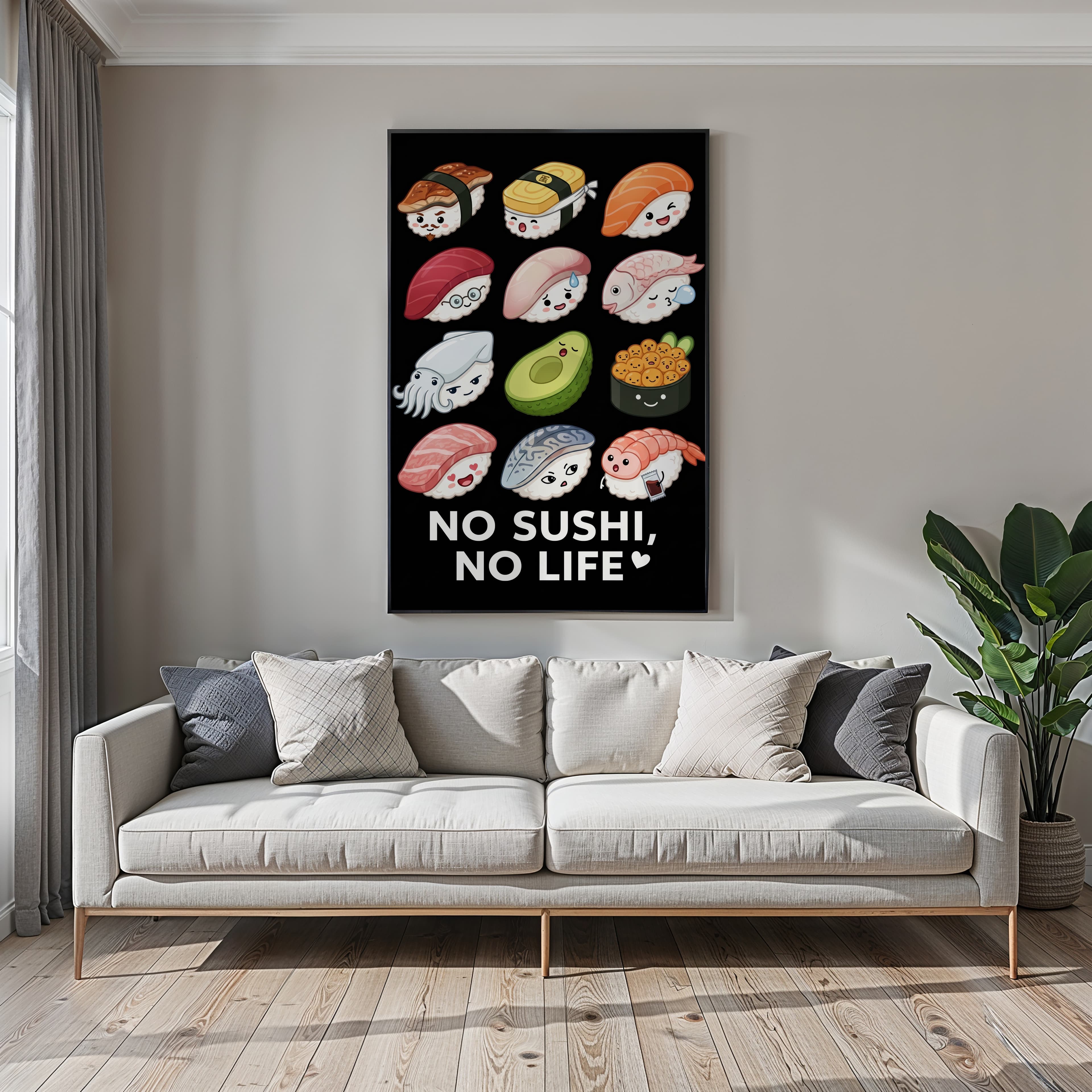 Kawaii Sushi Characters Print