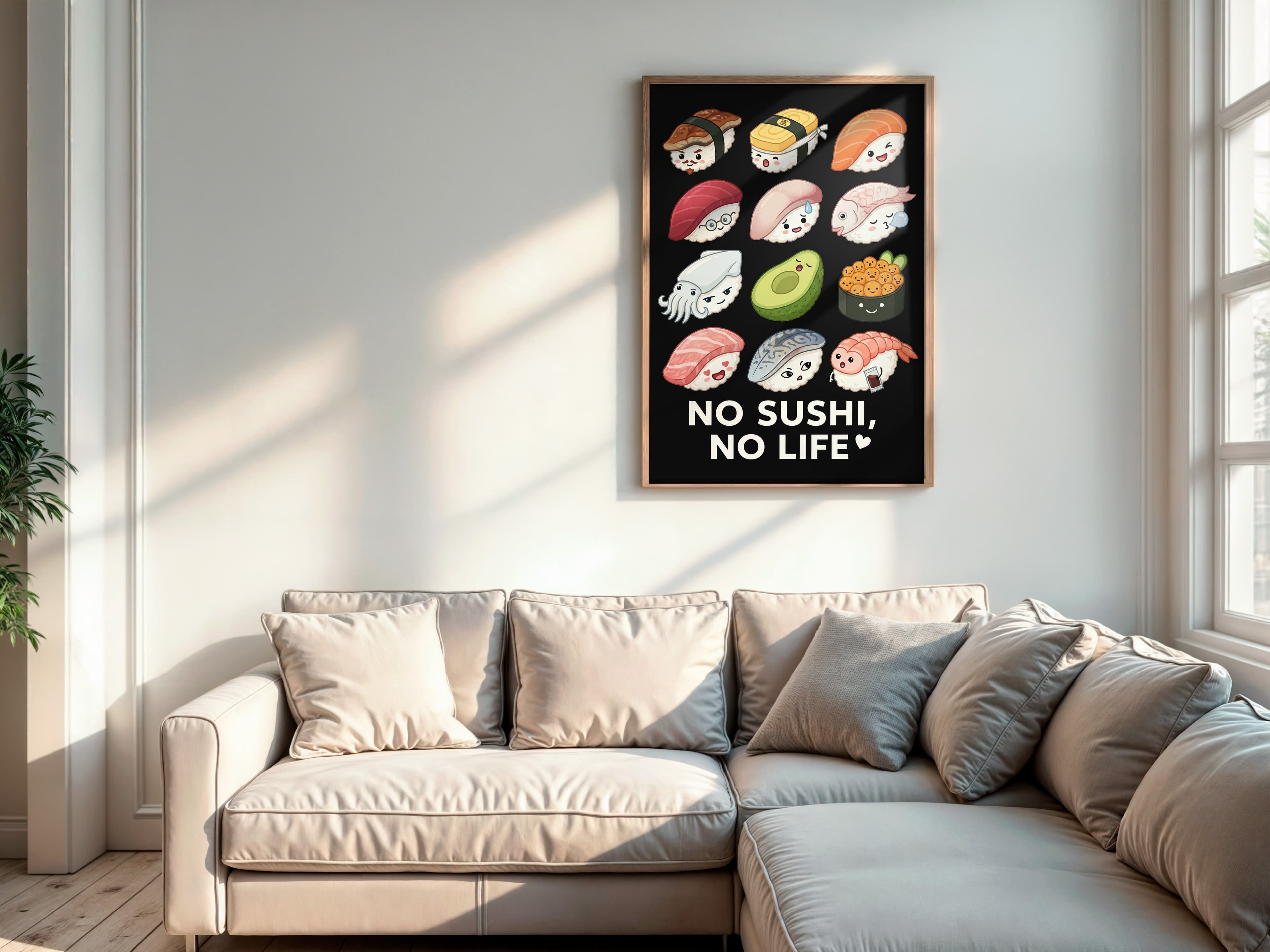 Kawaii Sushi Characters Print