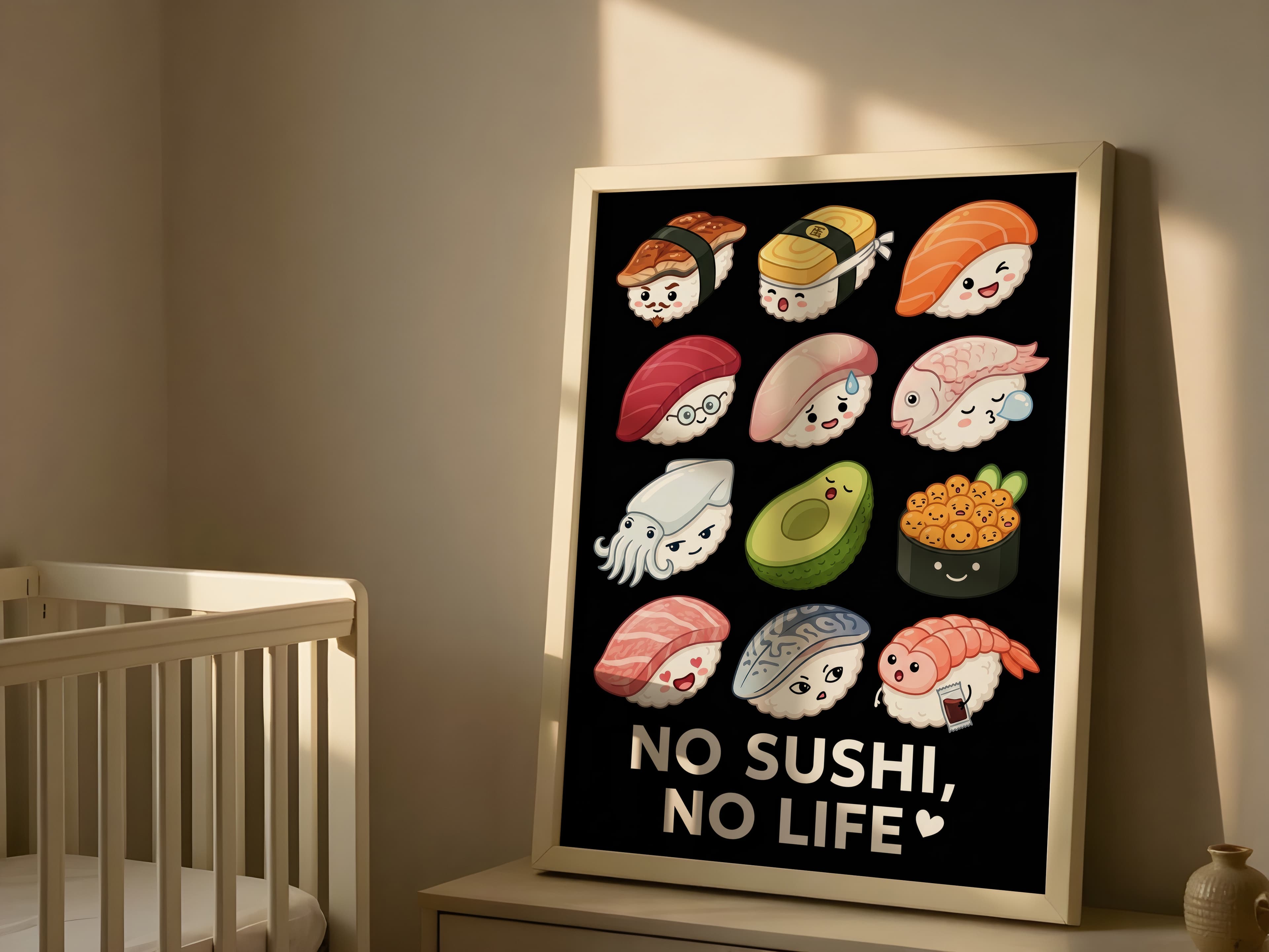 Kawaii Sushi Characters Print