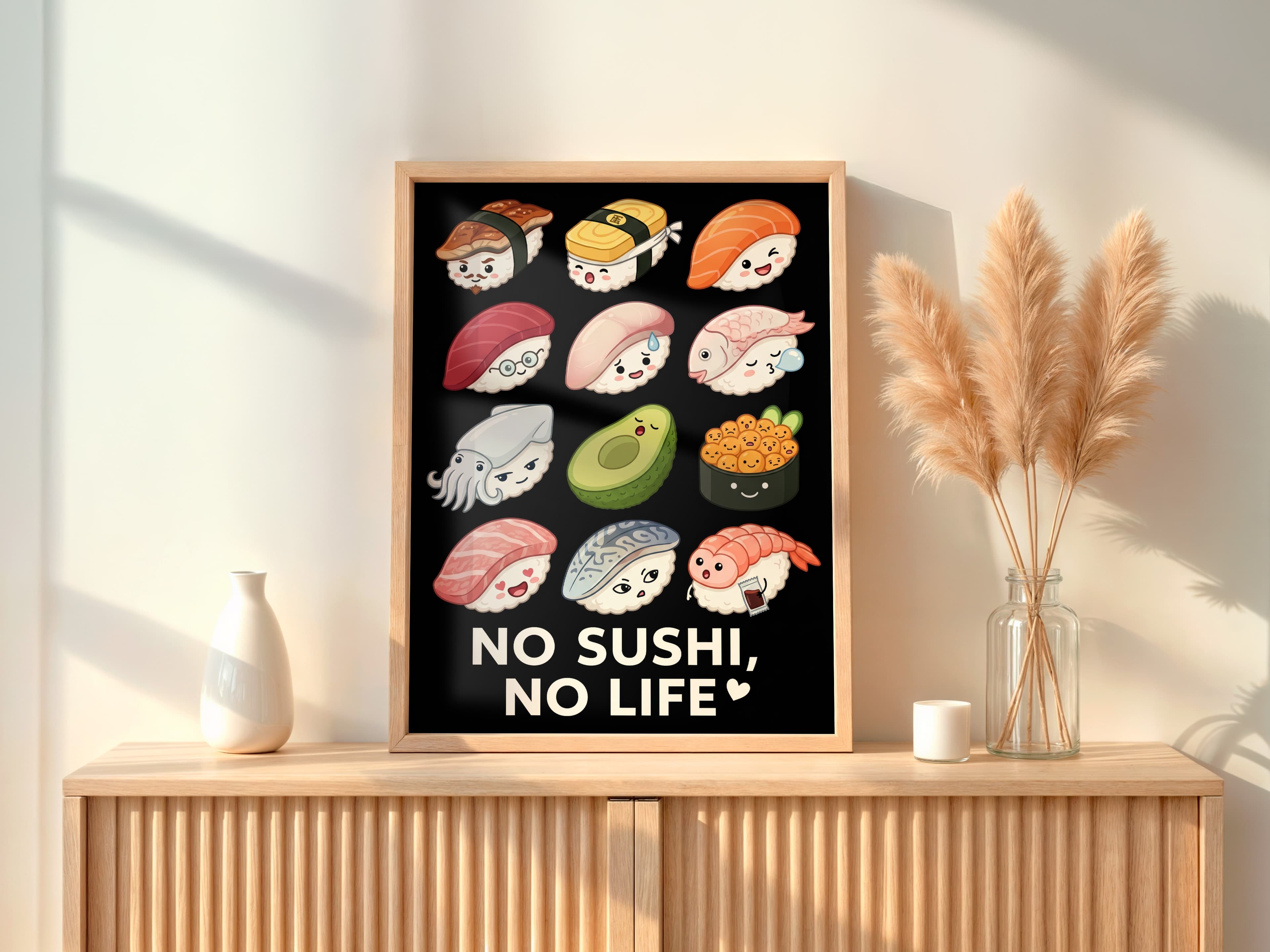 Kawaii Sushi Characters Print