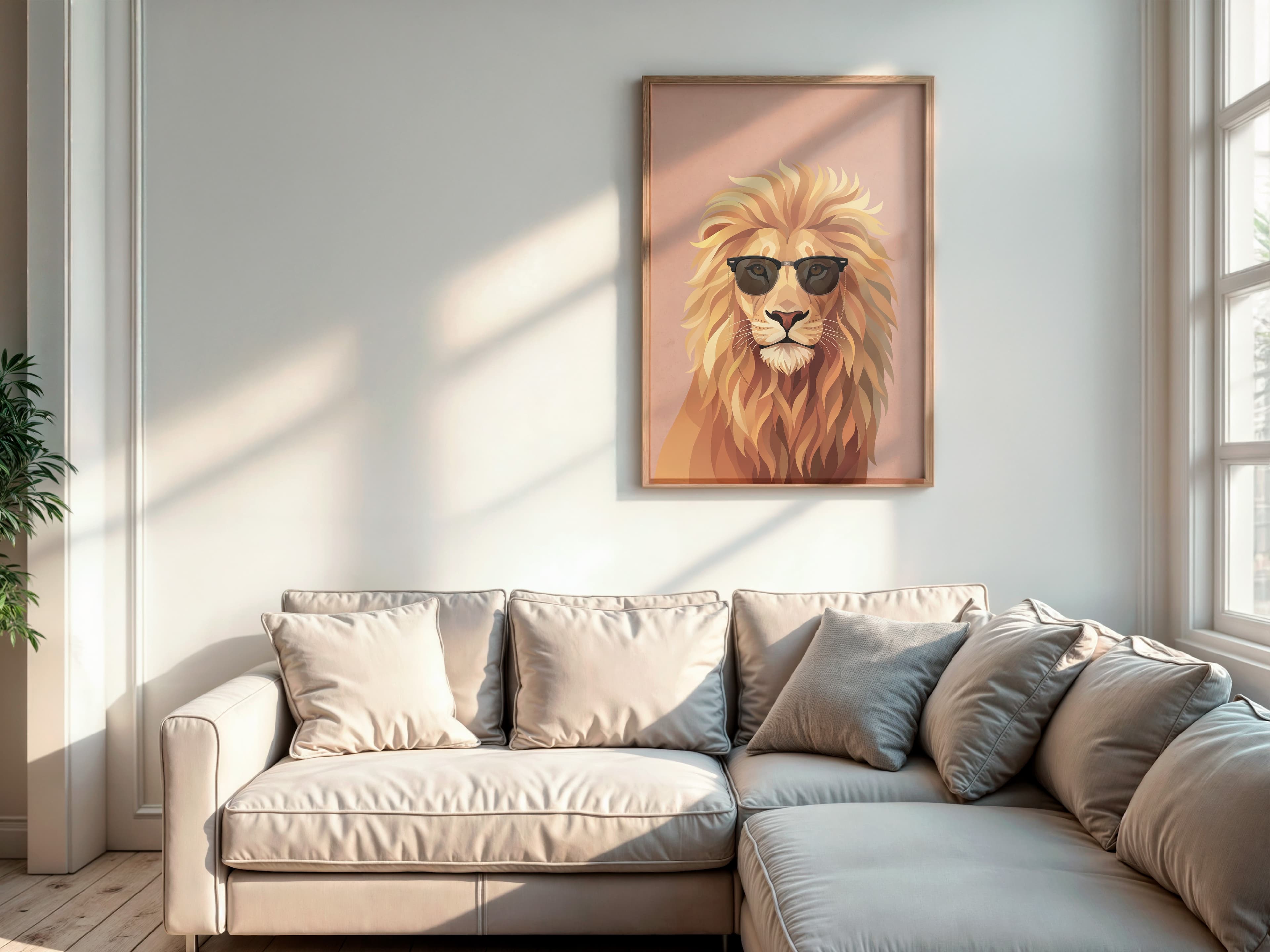 Lion with Sunglasses Print