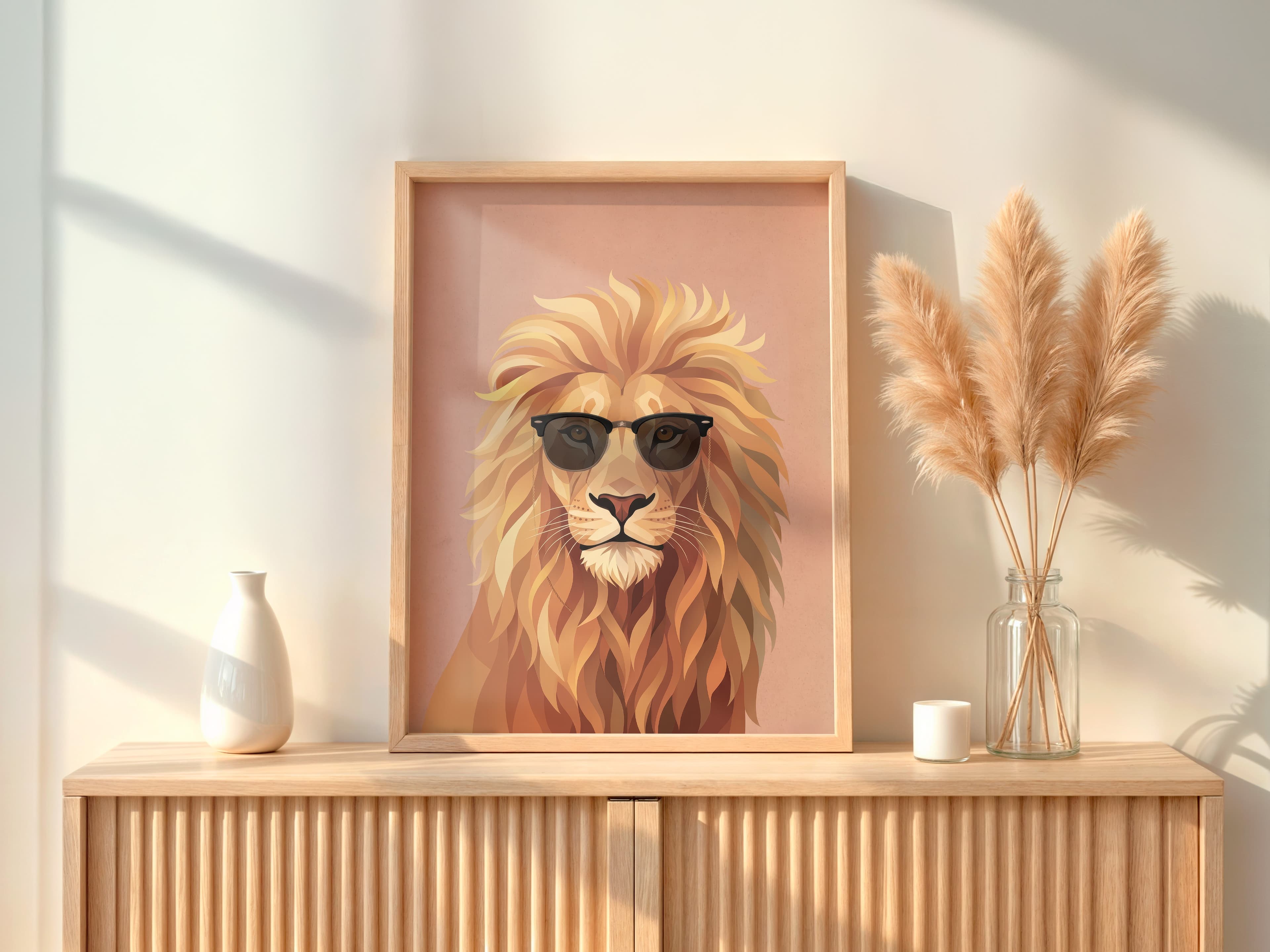 Lion with Sunglasses Print