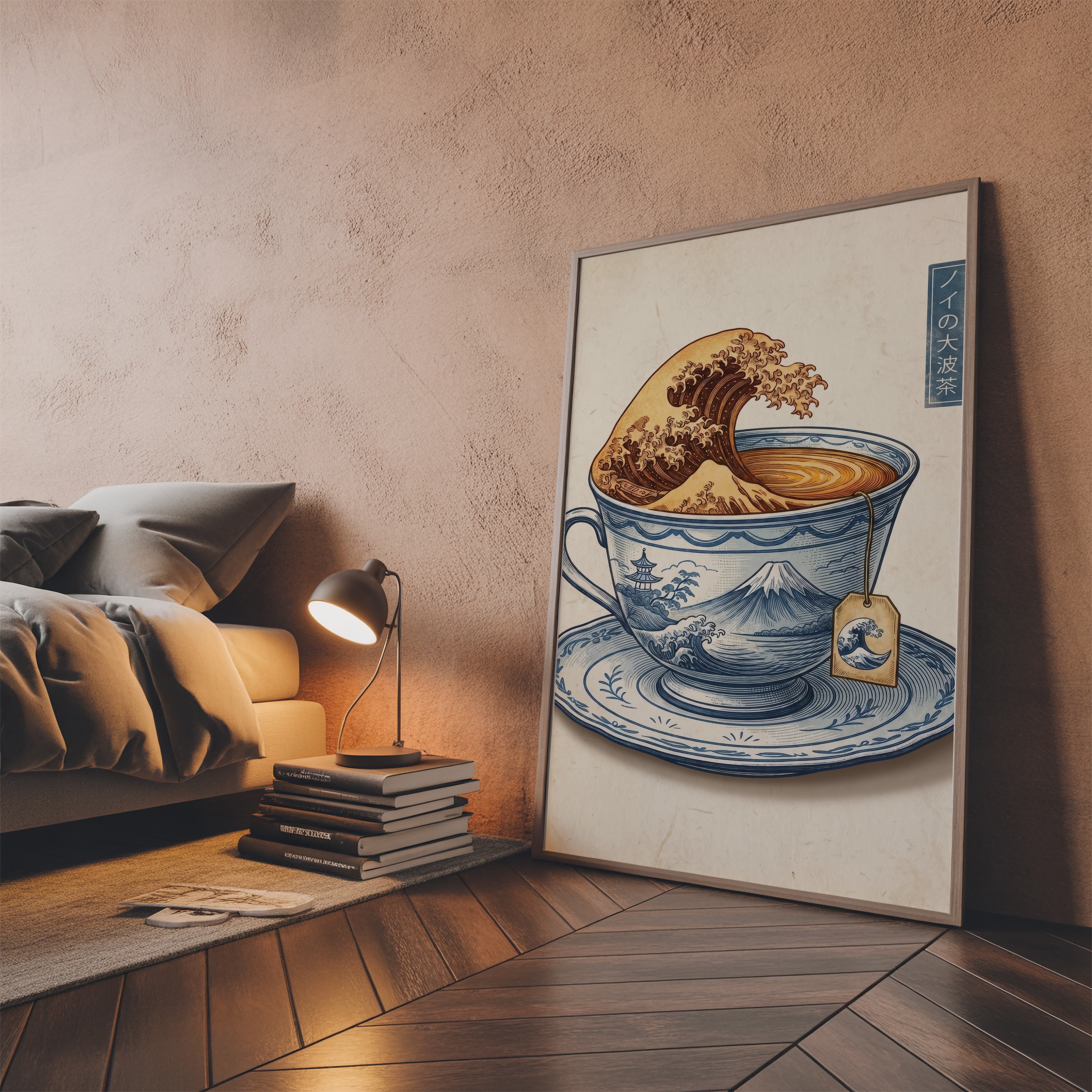 Japanese Wave Teacup Art Print – Hokusai Style