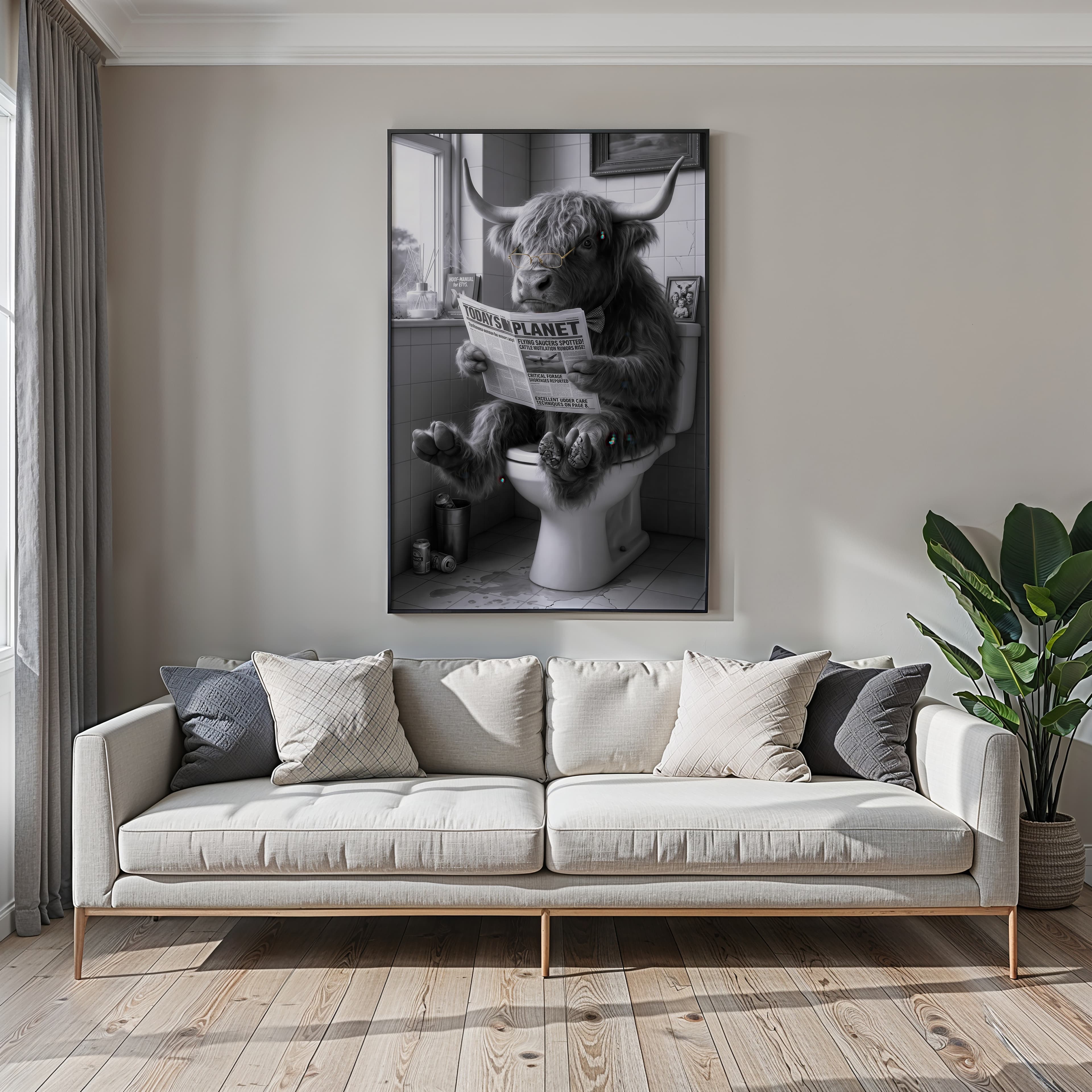 Highland Cow Toilet Print