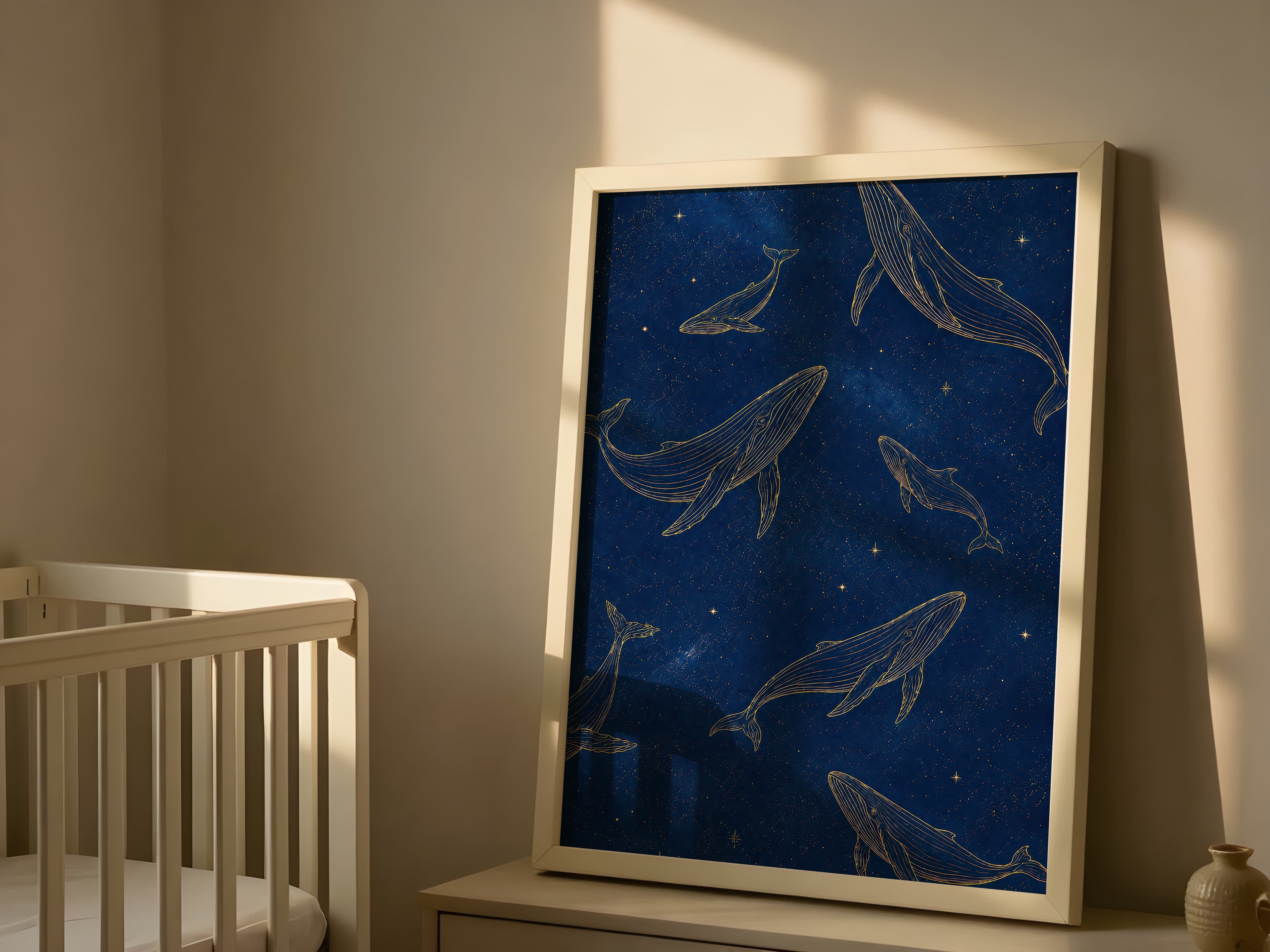 Whale Line Art Print
