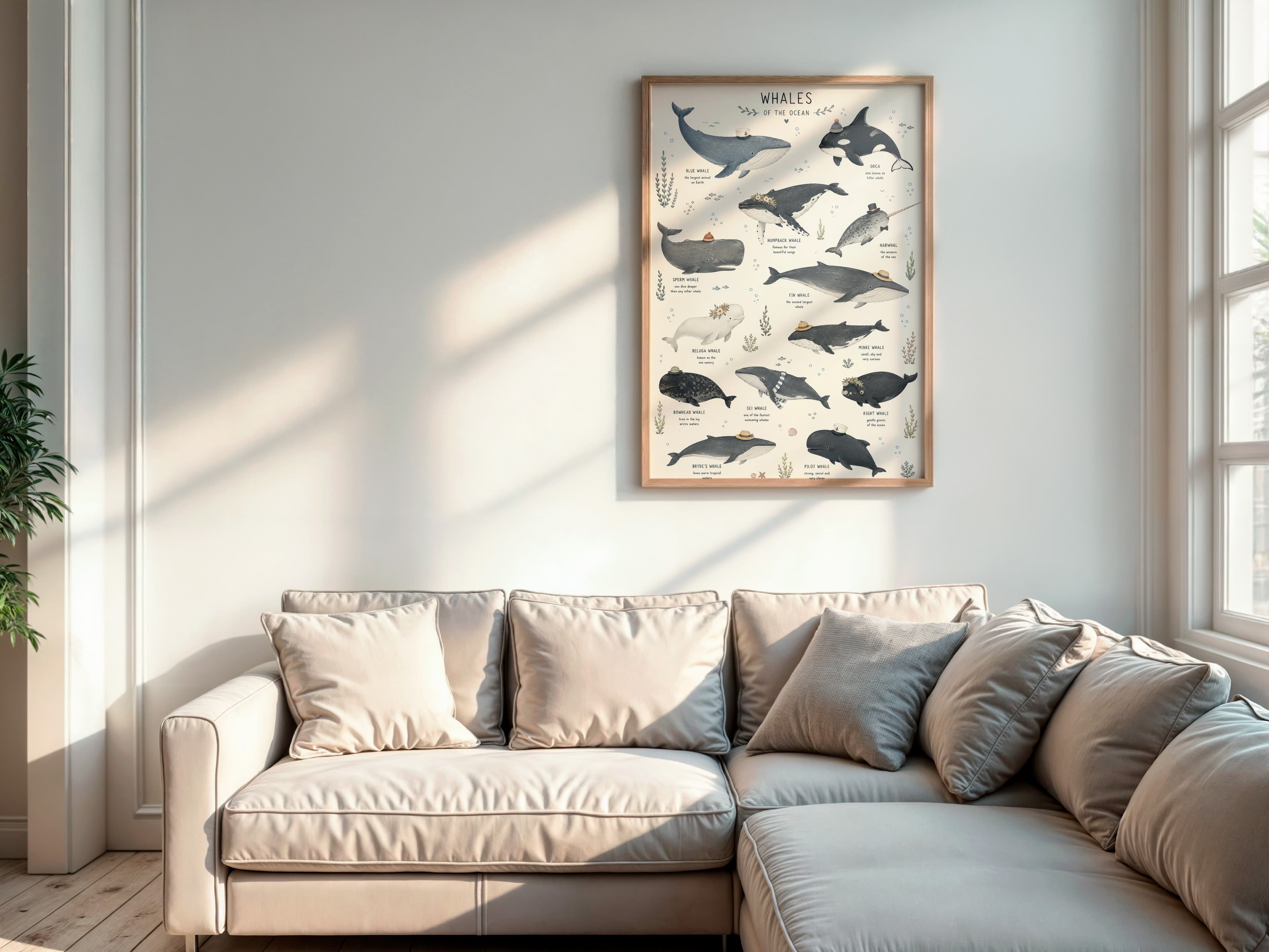 Whale Species Chart Print
