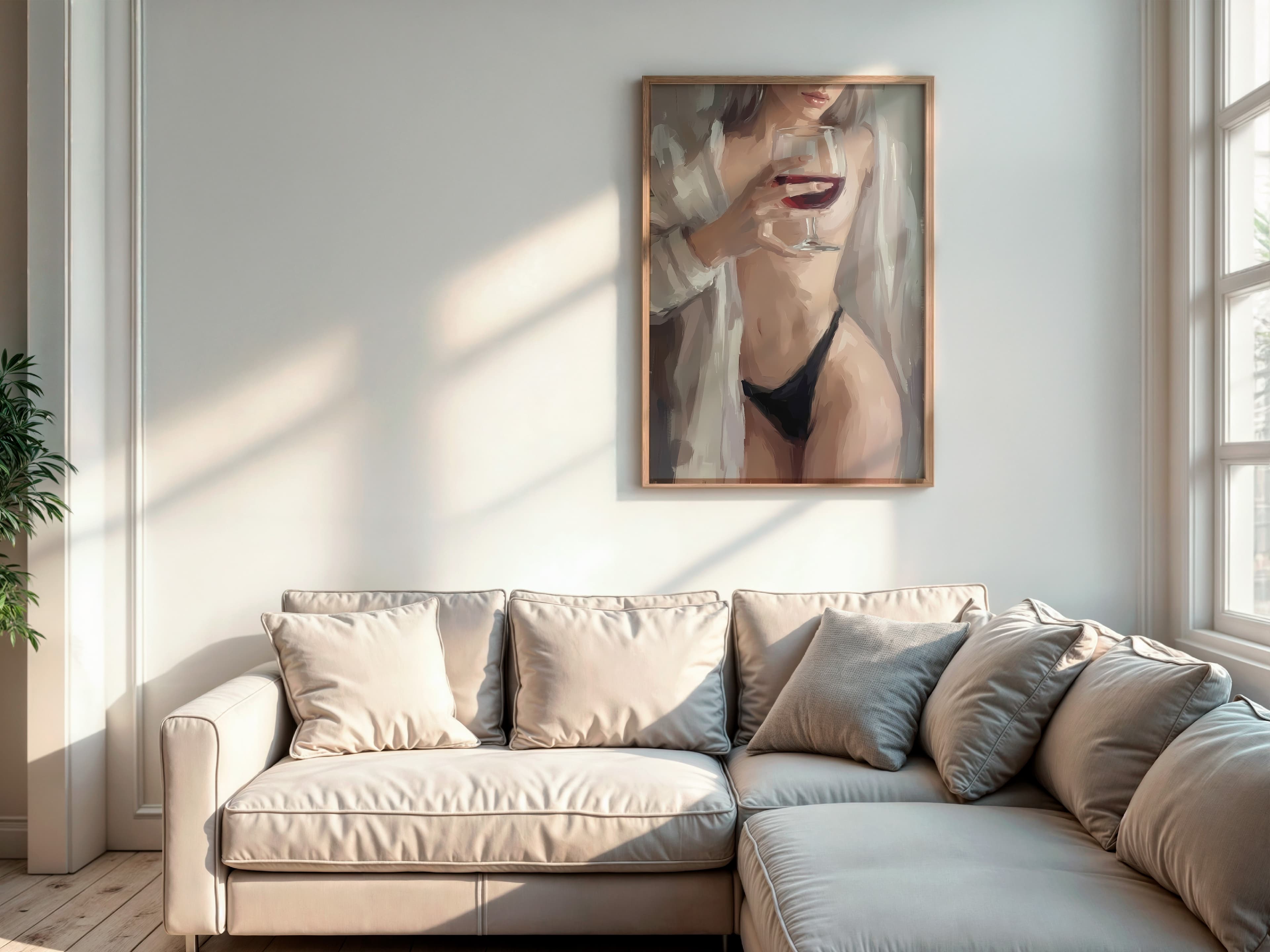 Wine Glass Woman Print