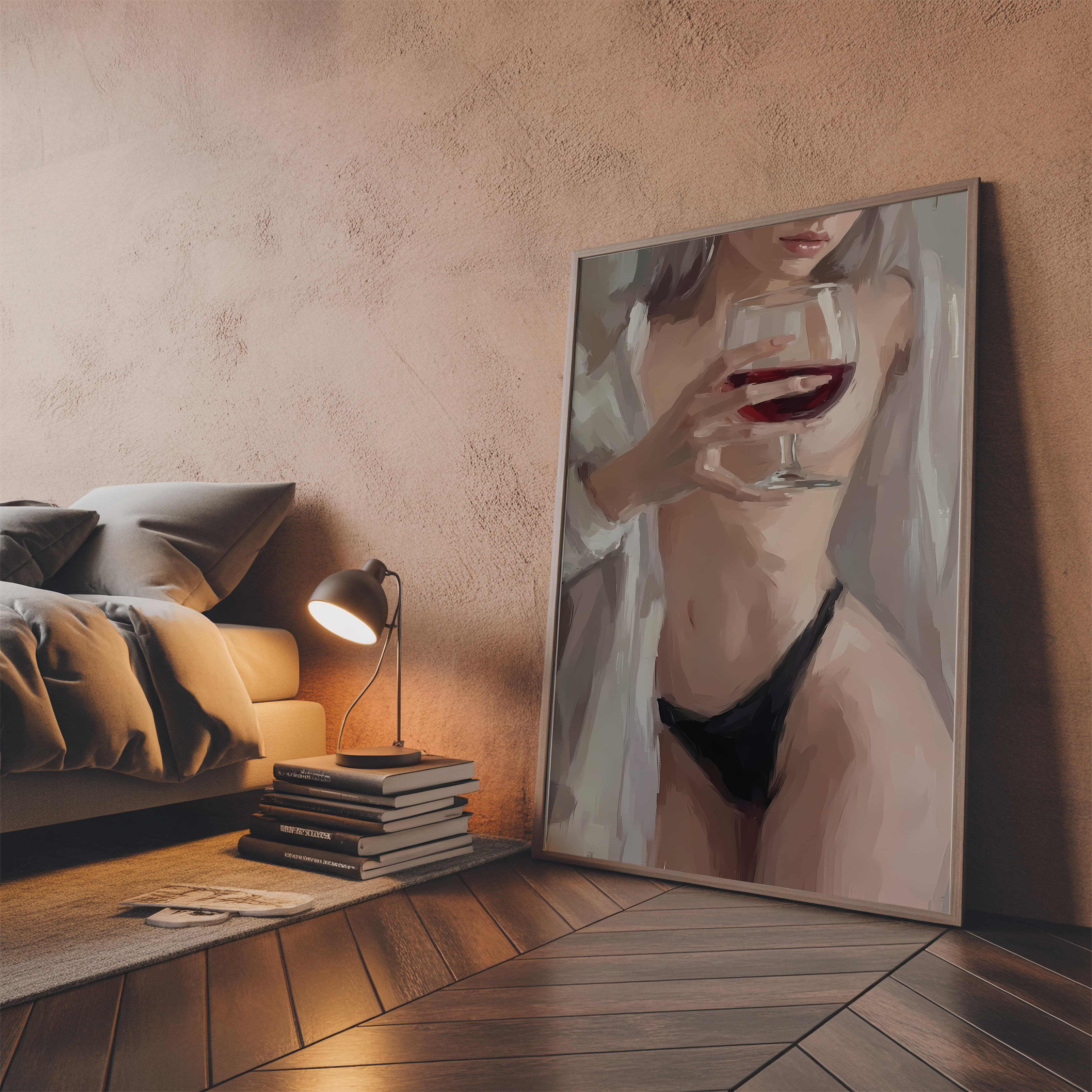 Wine Glass Woman Print