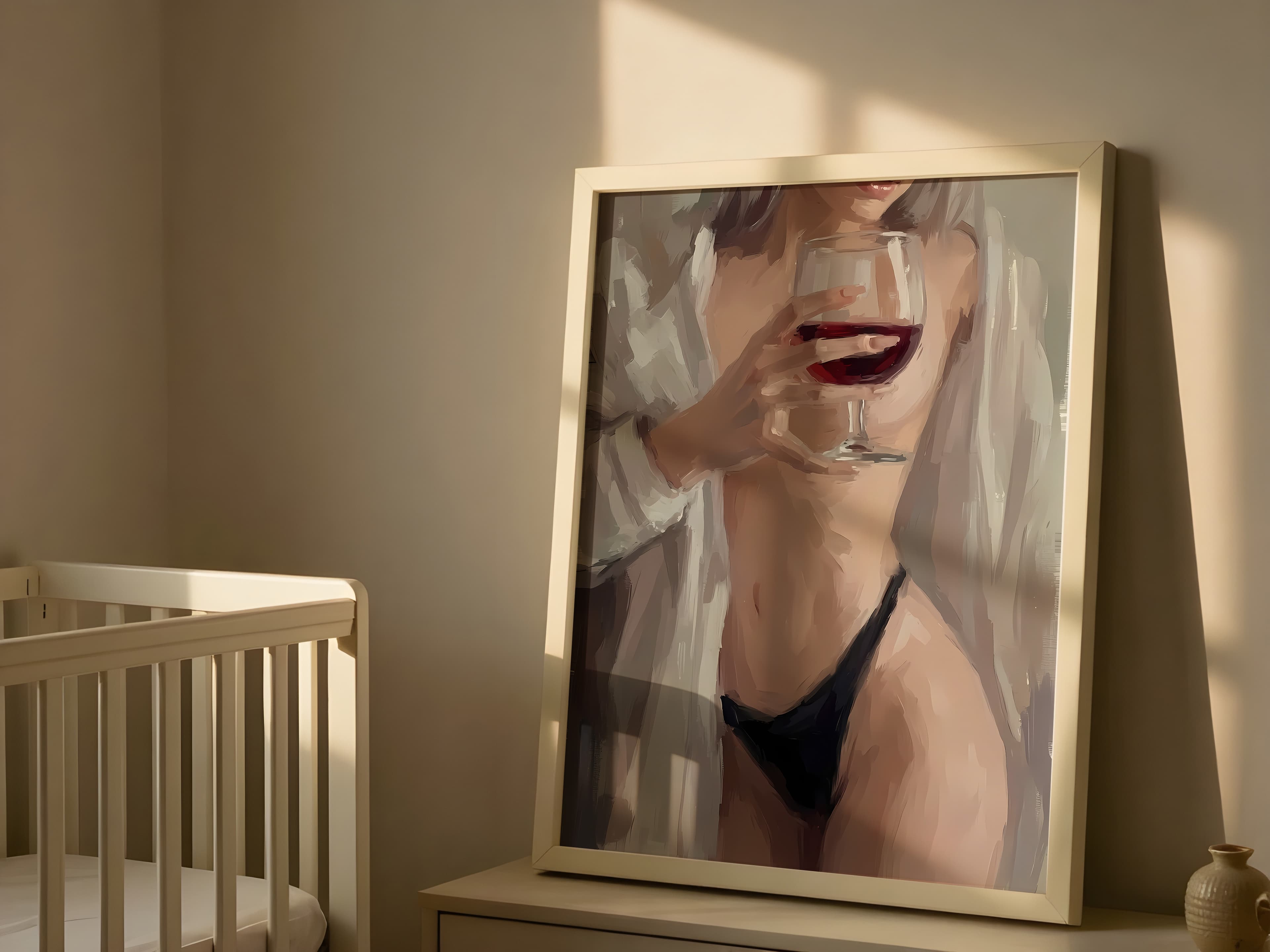 Wine Glass Woman Print