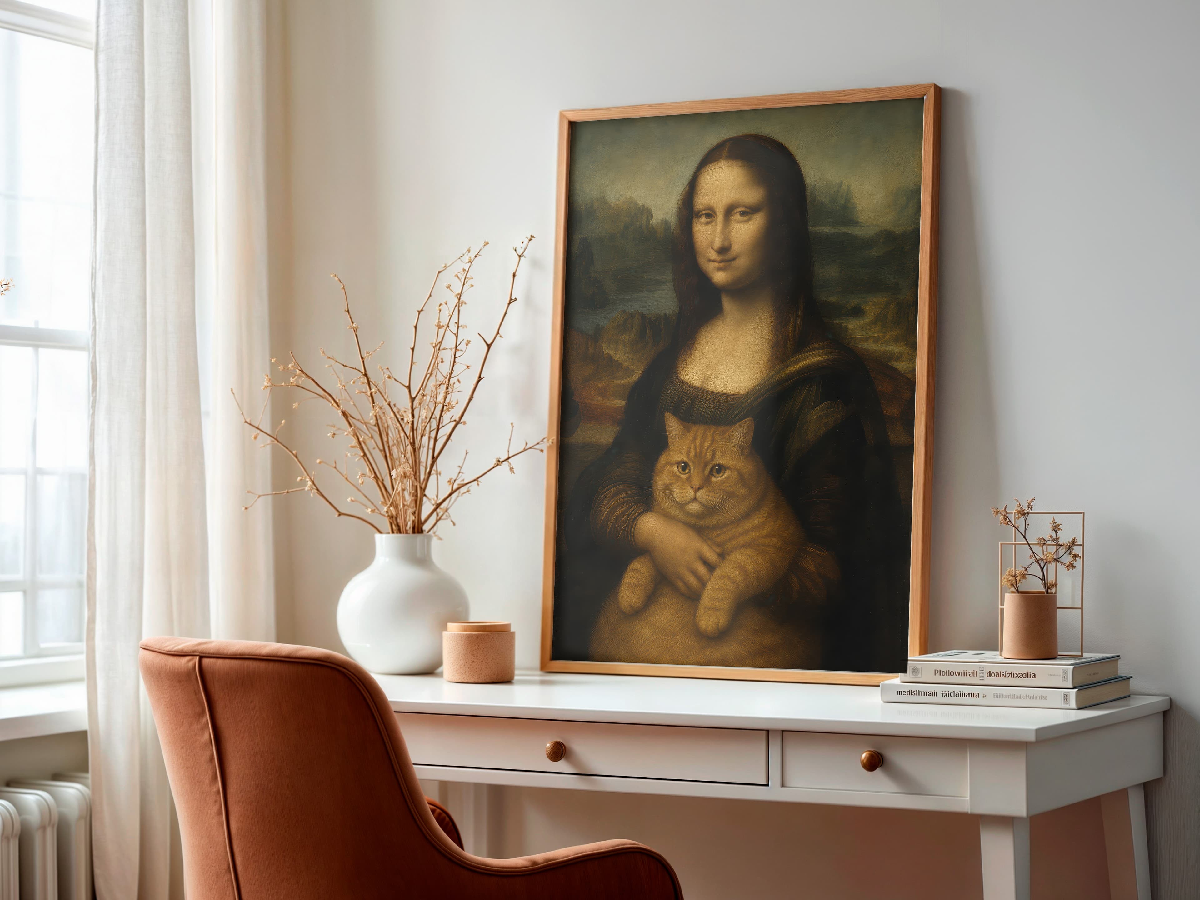 Cat Mona Lisa Print