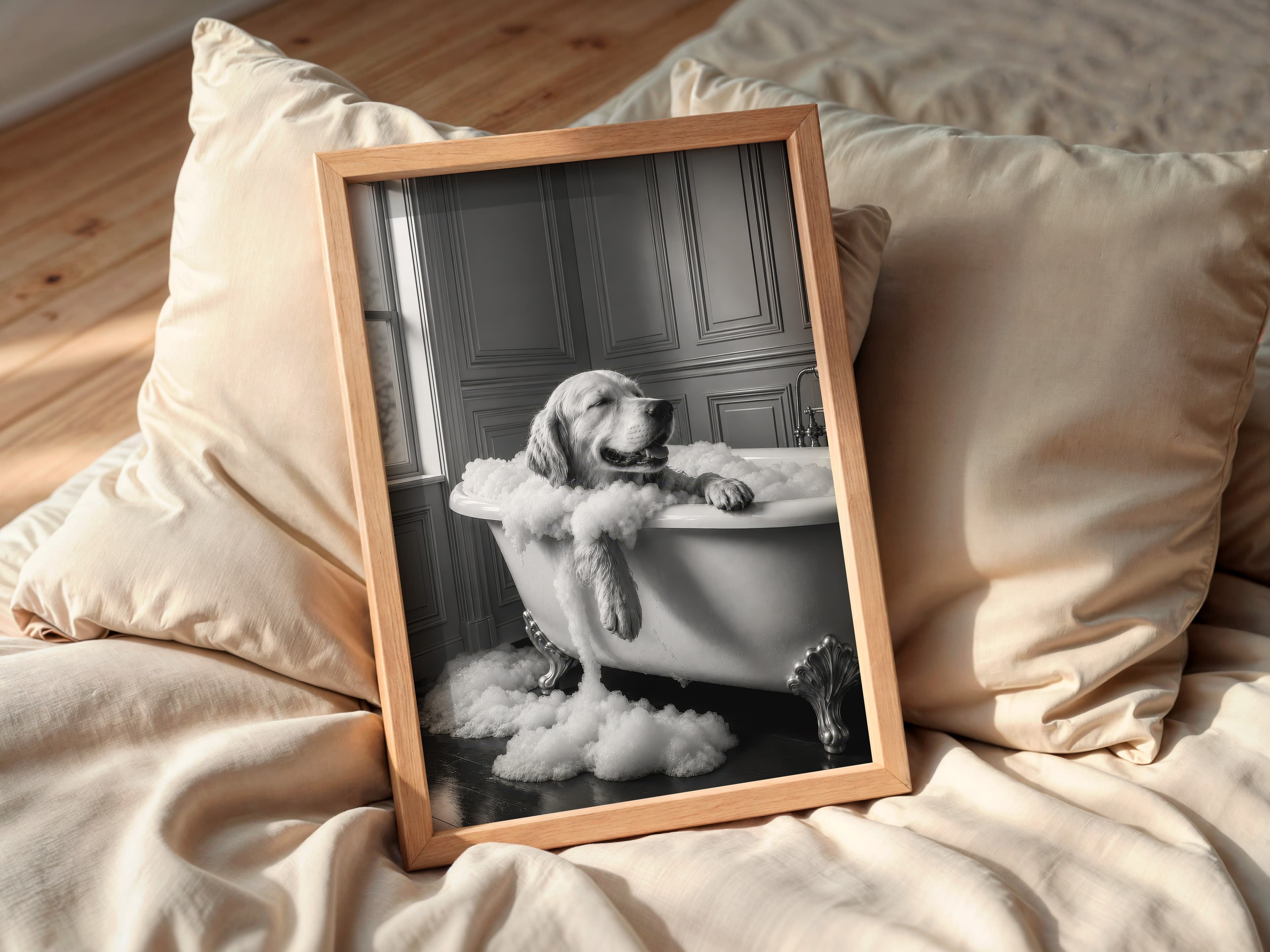 Golden Retriever Bathtub Print