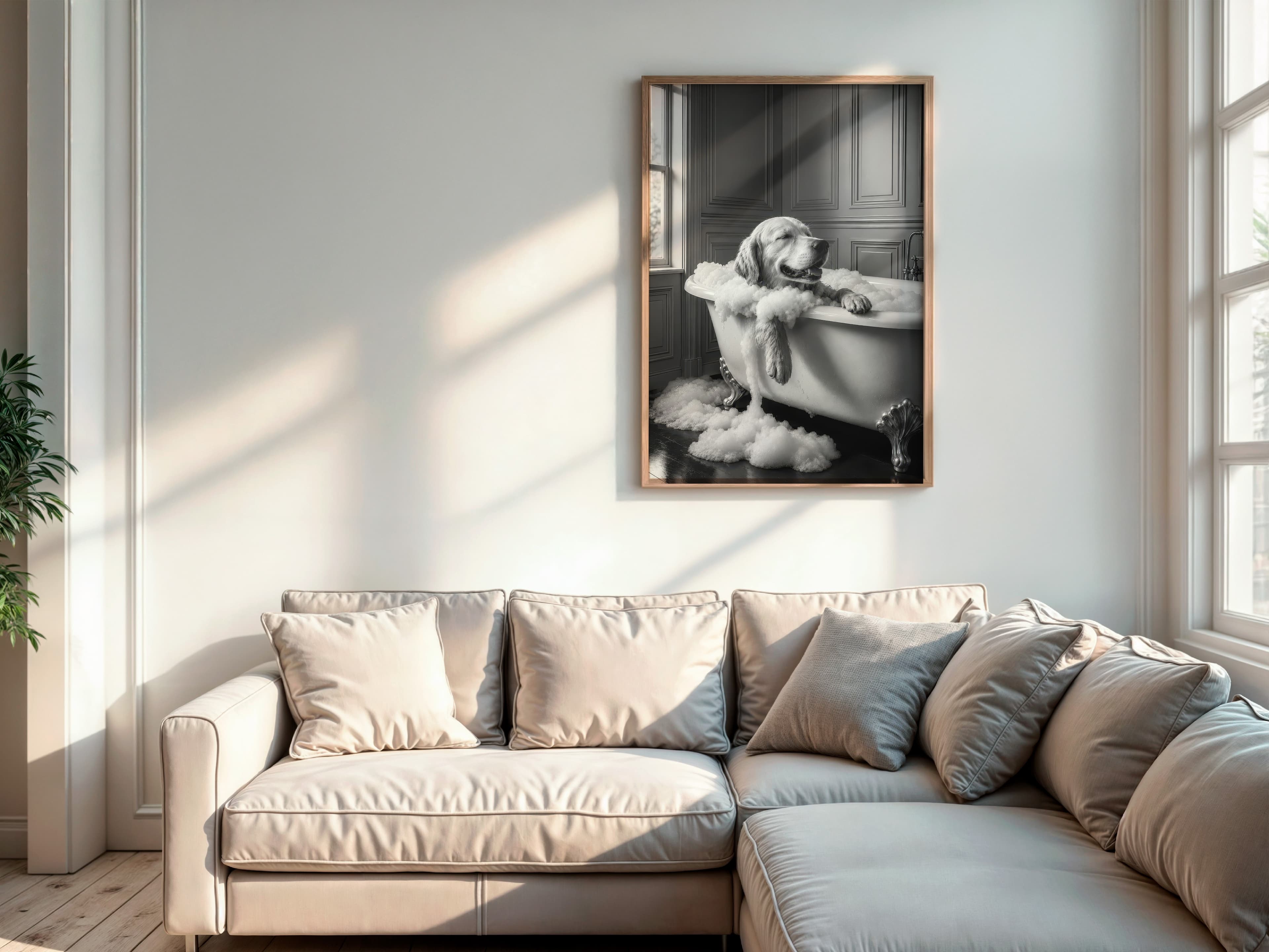 Golden Retriever Bathtub Print