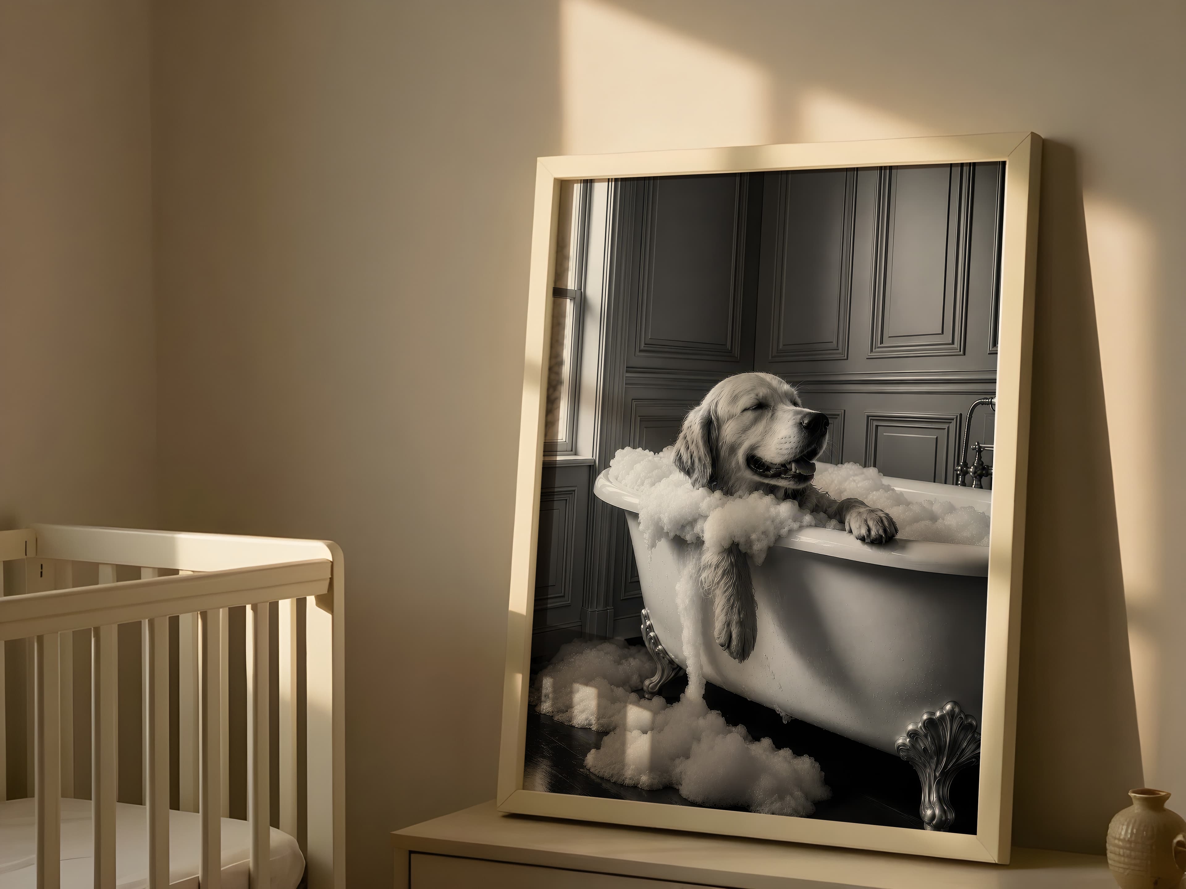 Golden Retriever Bathtub Print