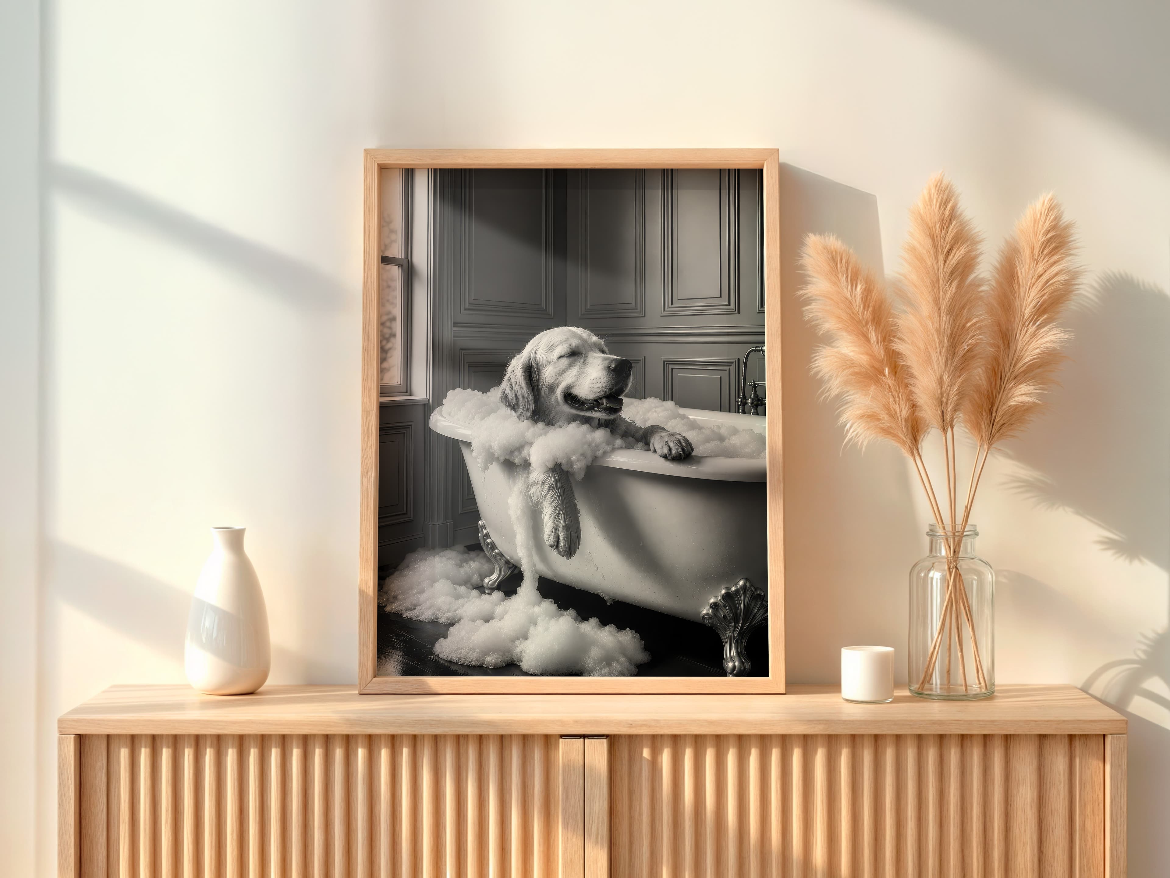 Golden Retriever Bathtub Print
