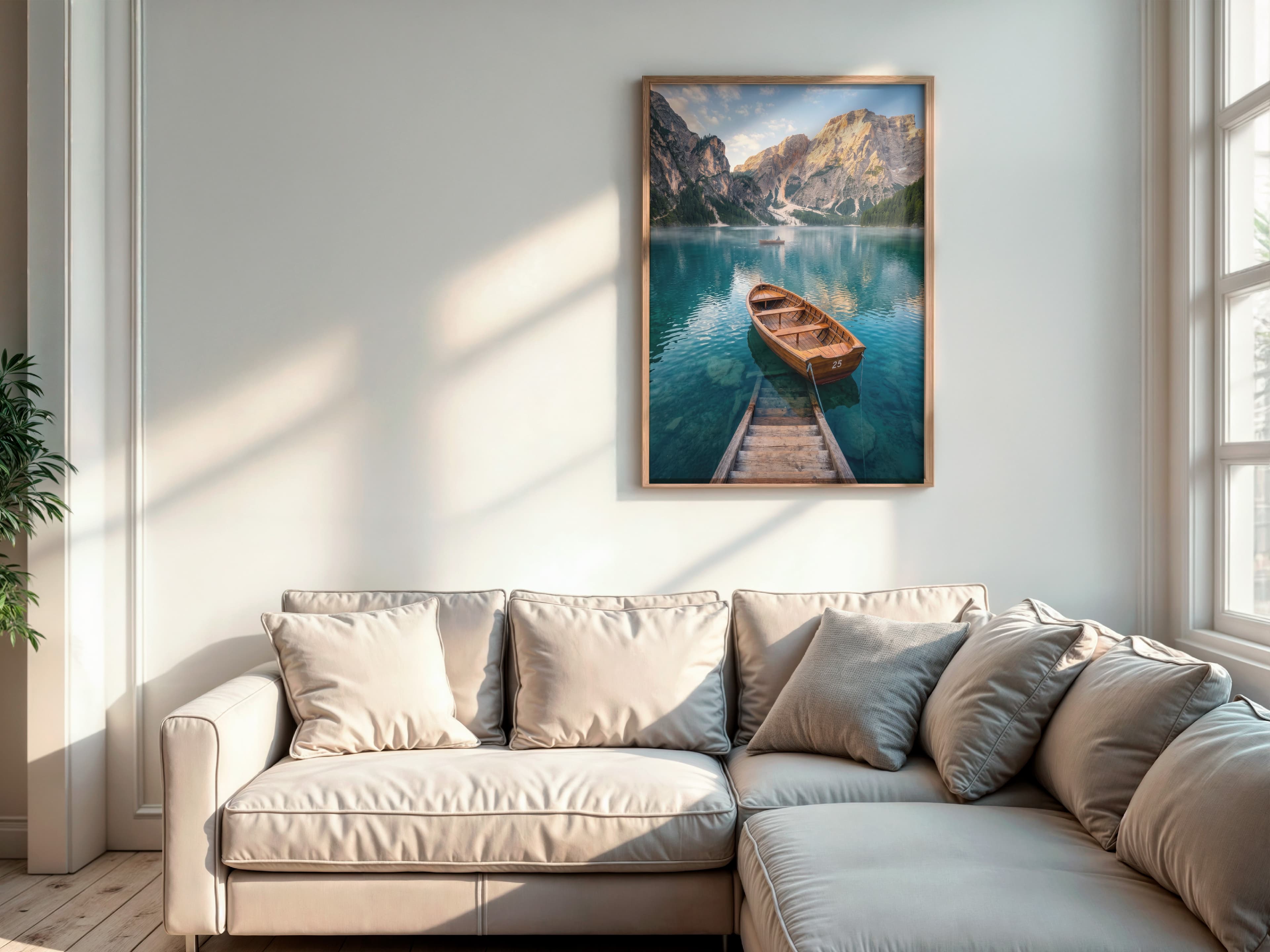 Mountain Lake Boat Print