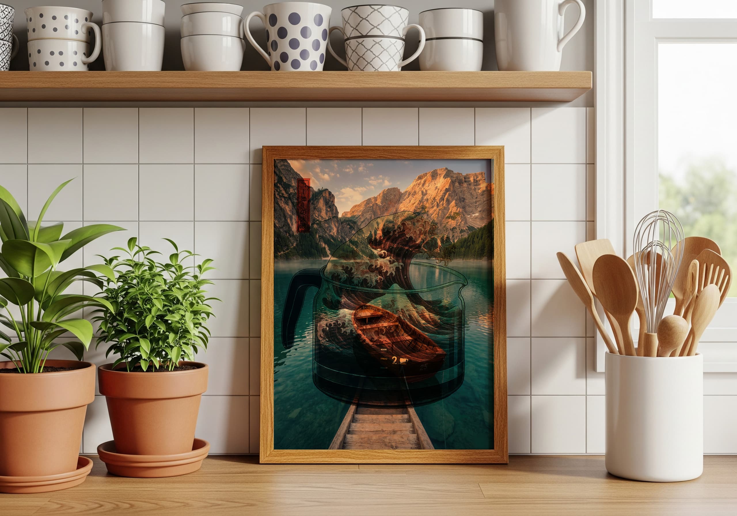 Mountain Lake Boat Print