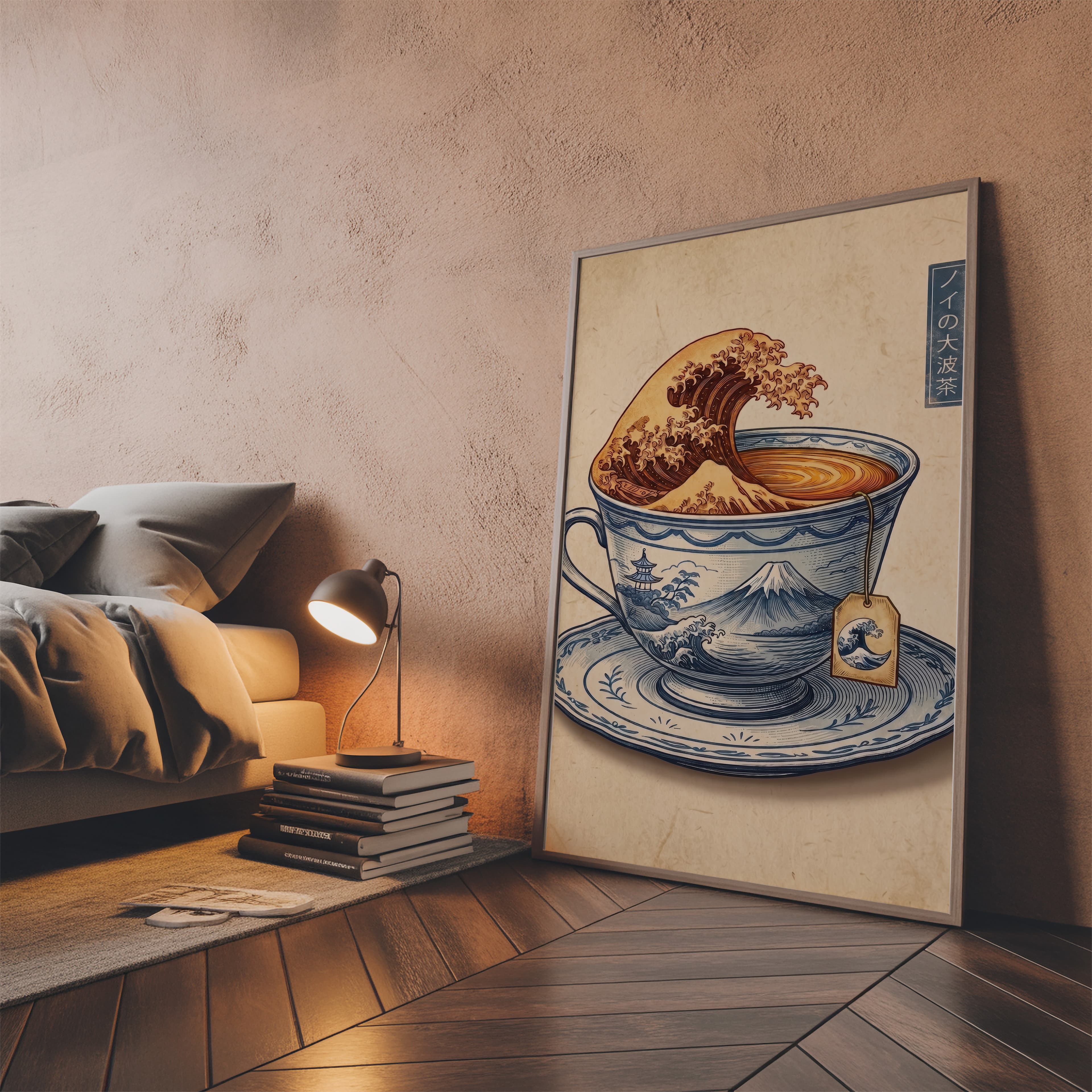 Japanese Wave Teacup Print