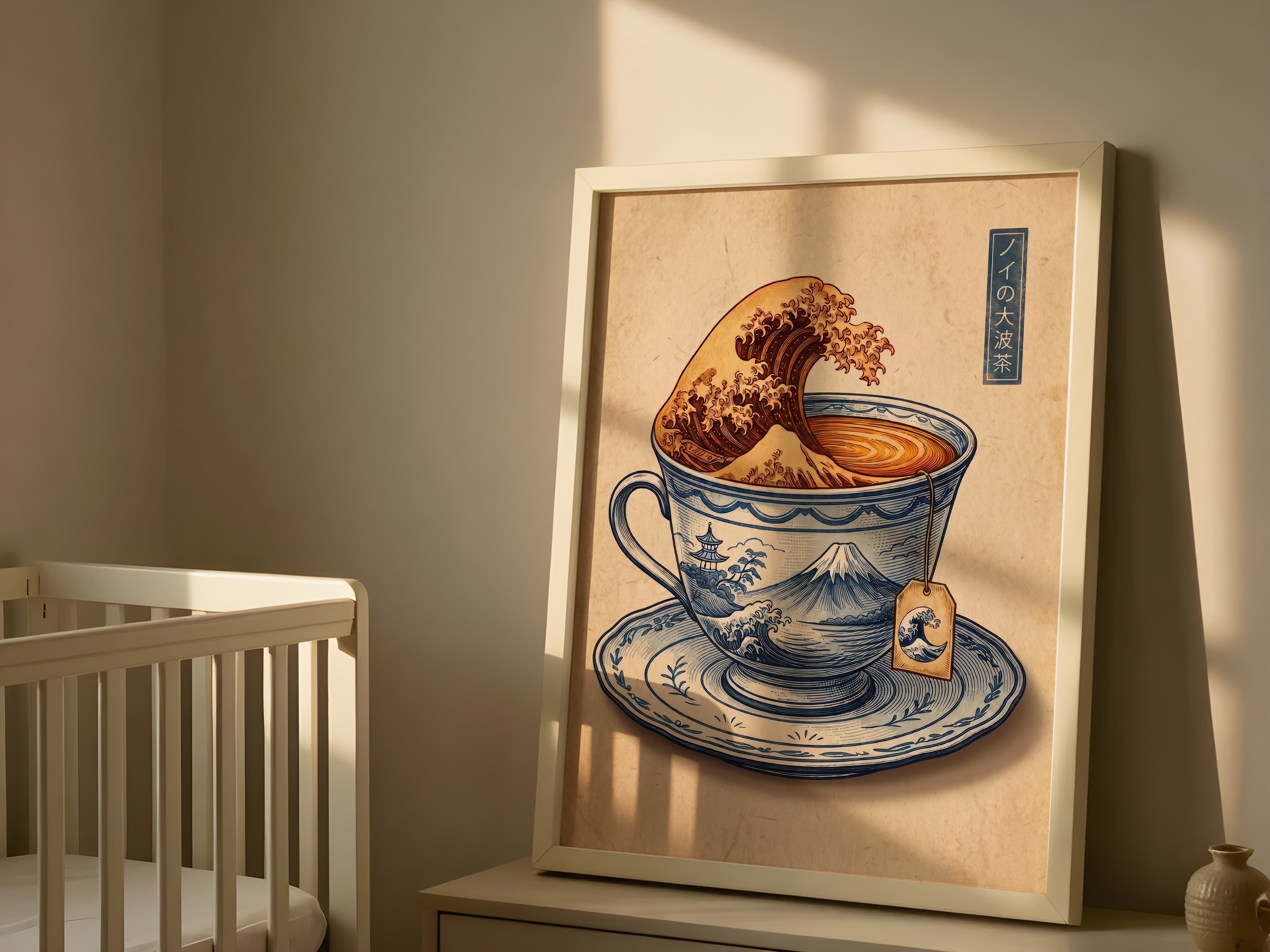 Japanese Wave Teacup Print