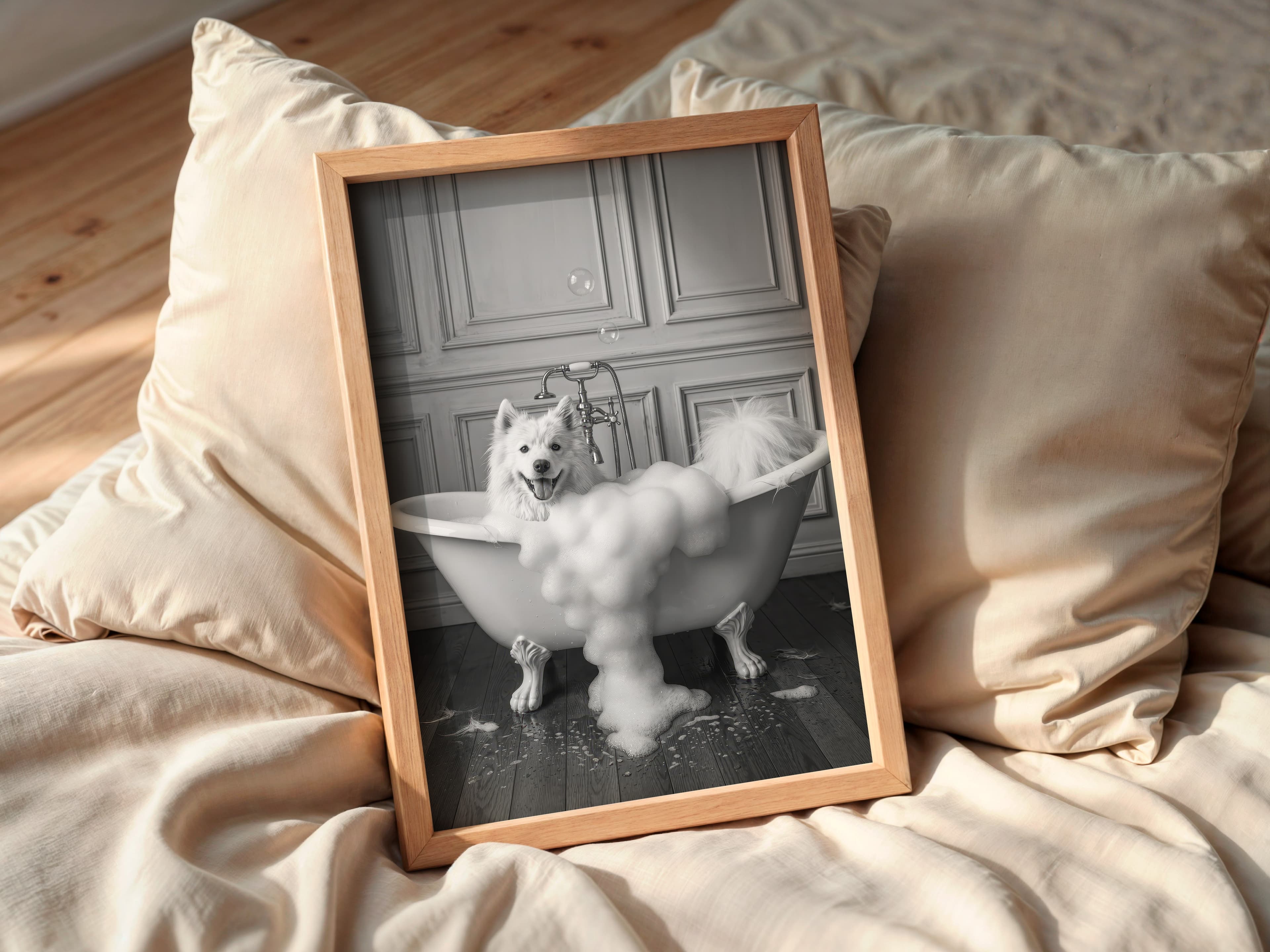 Dog Bubble Bath Print