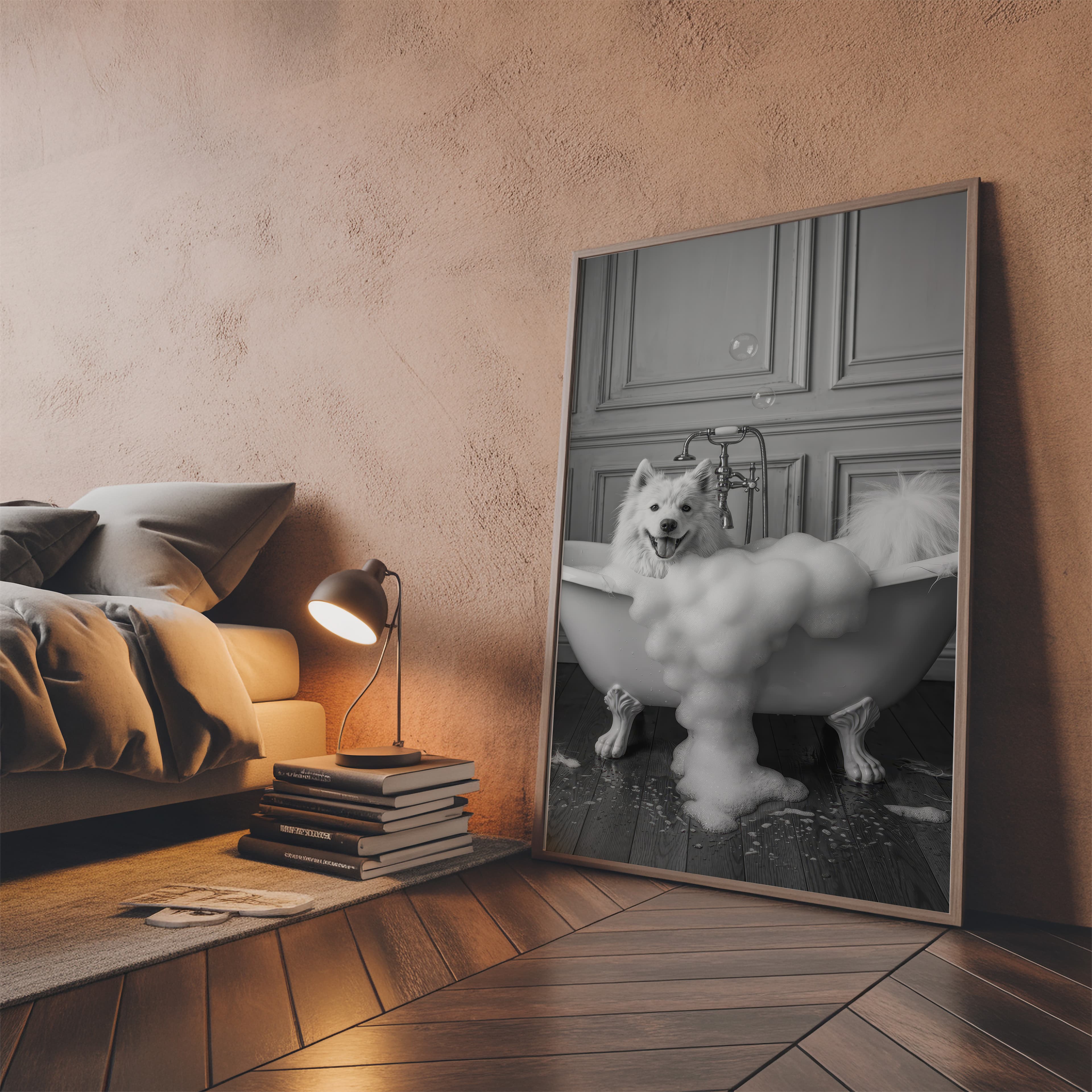 Dog Bubble Bath Print