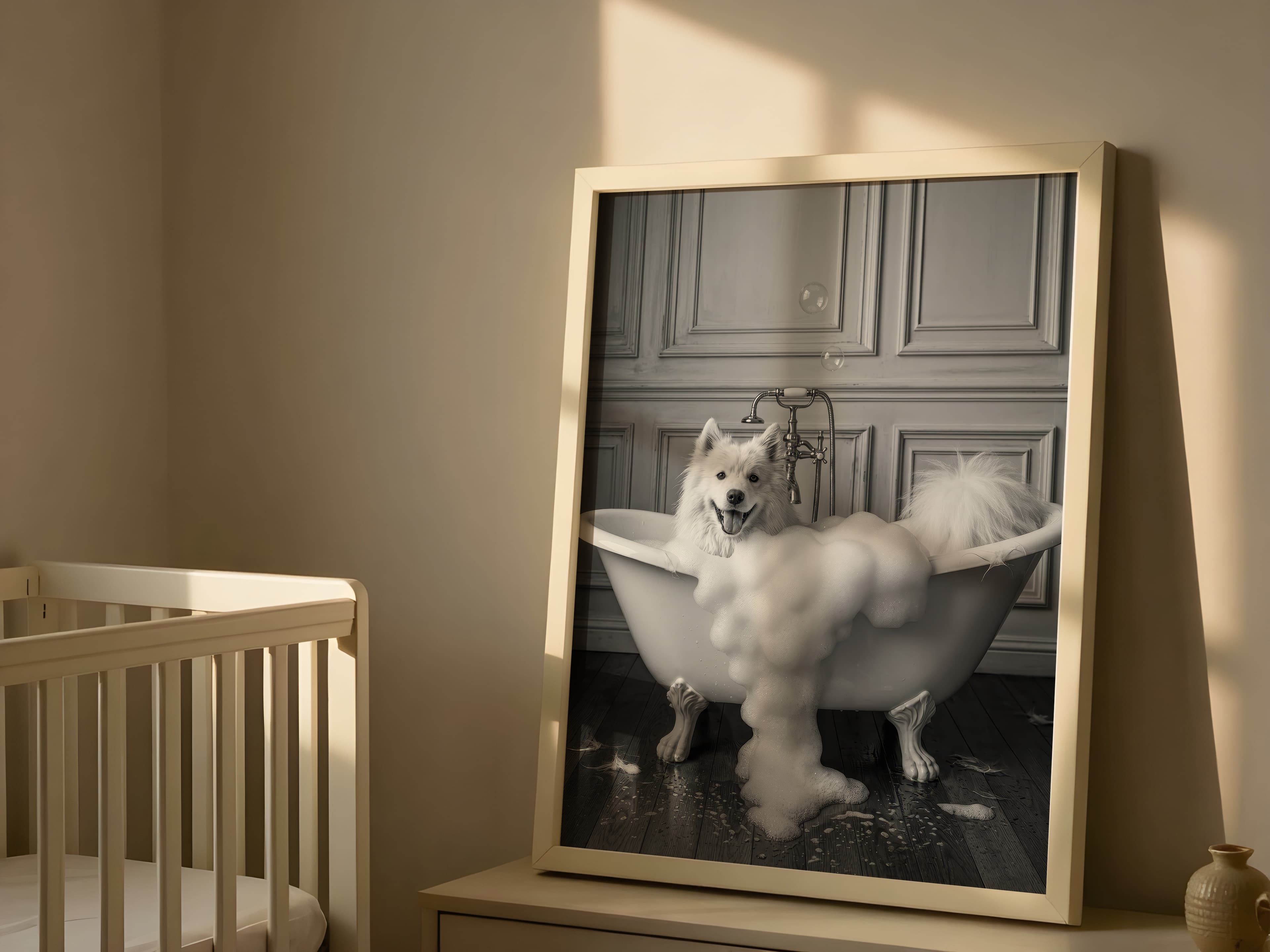 Dog Bubble Bath Print