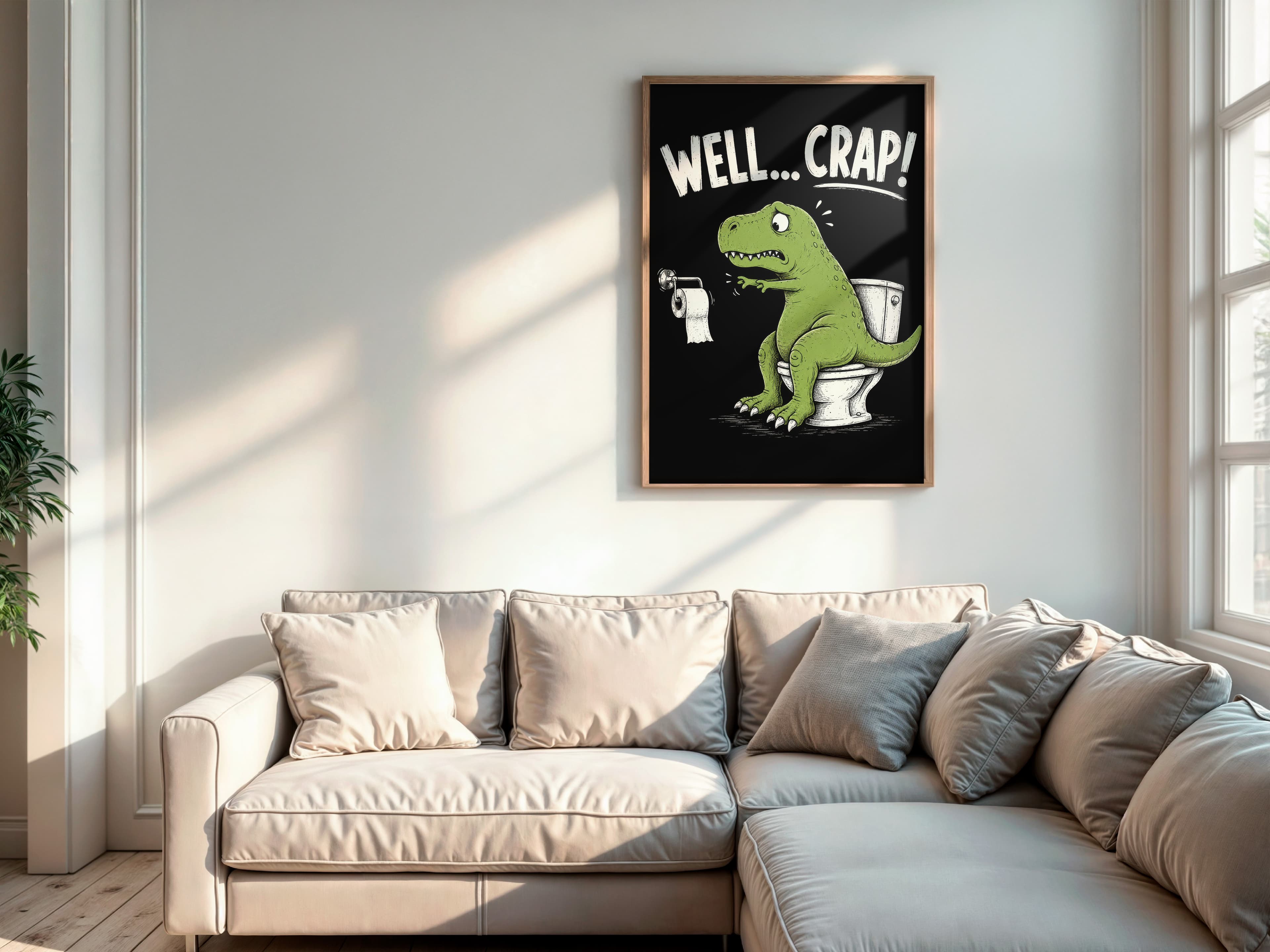 Dinosaur Toilet Poster