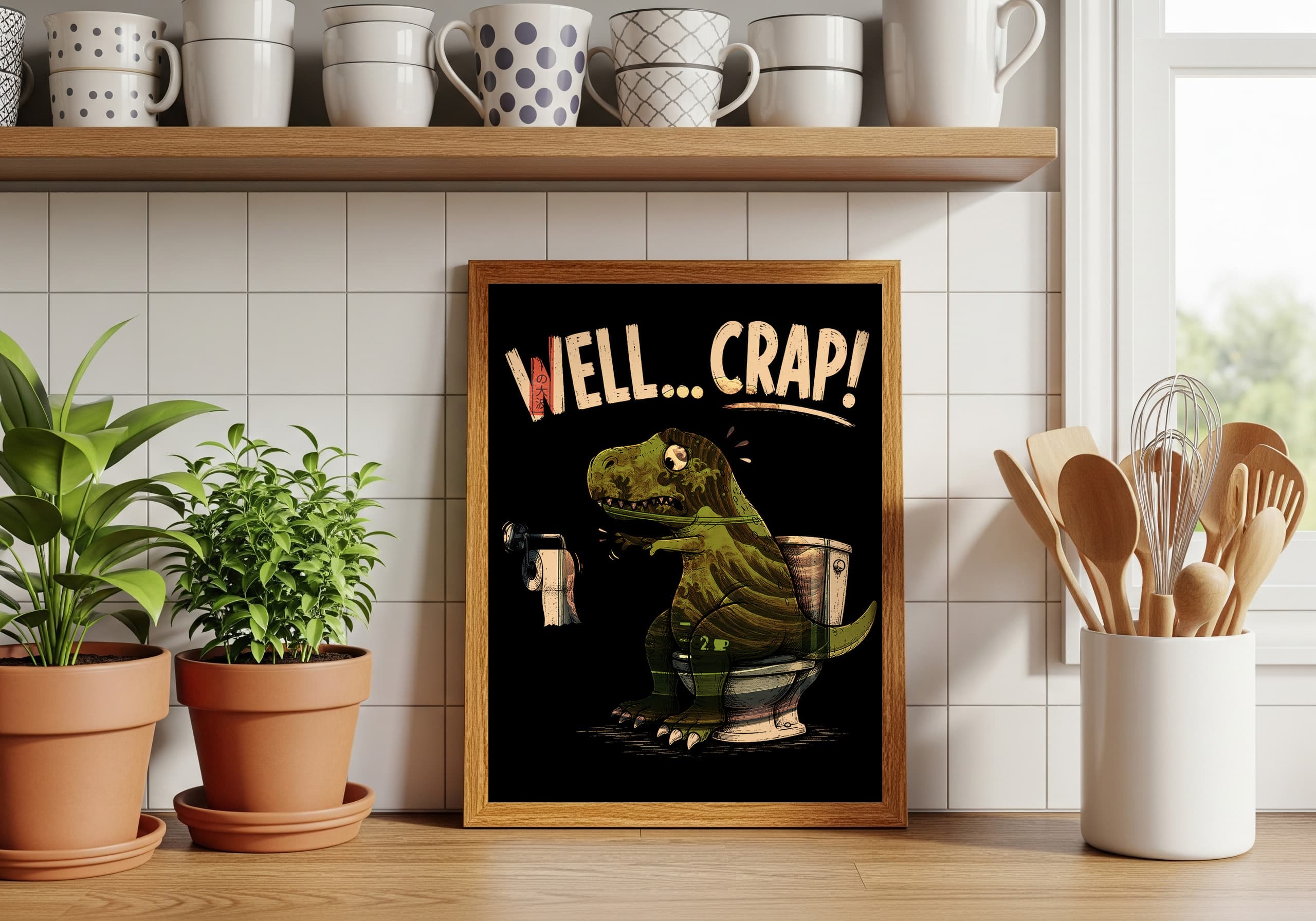 Dinosaur Toilet Poster
