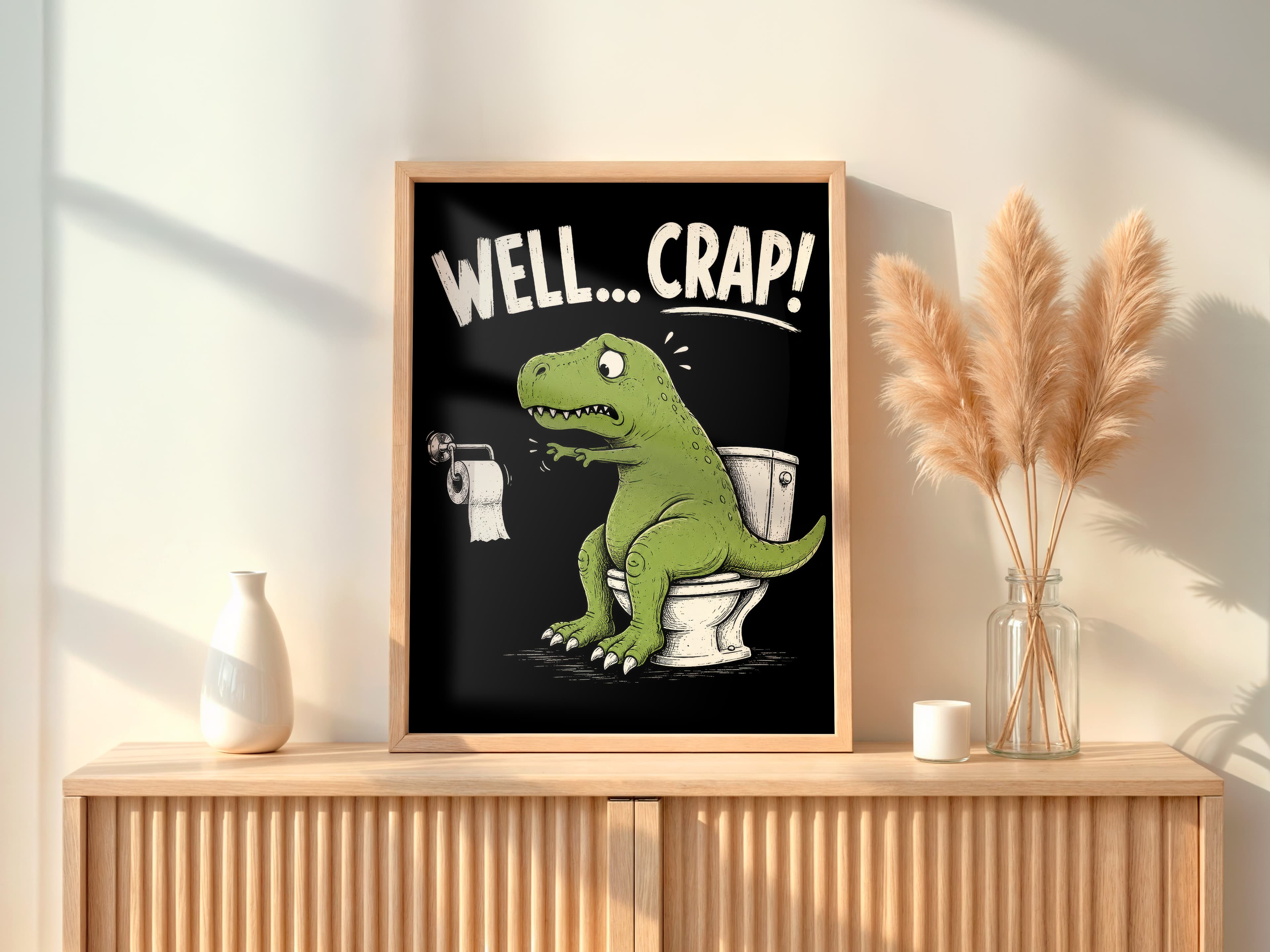 Dinosaur Toilet Poster