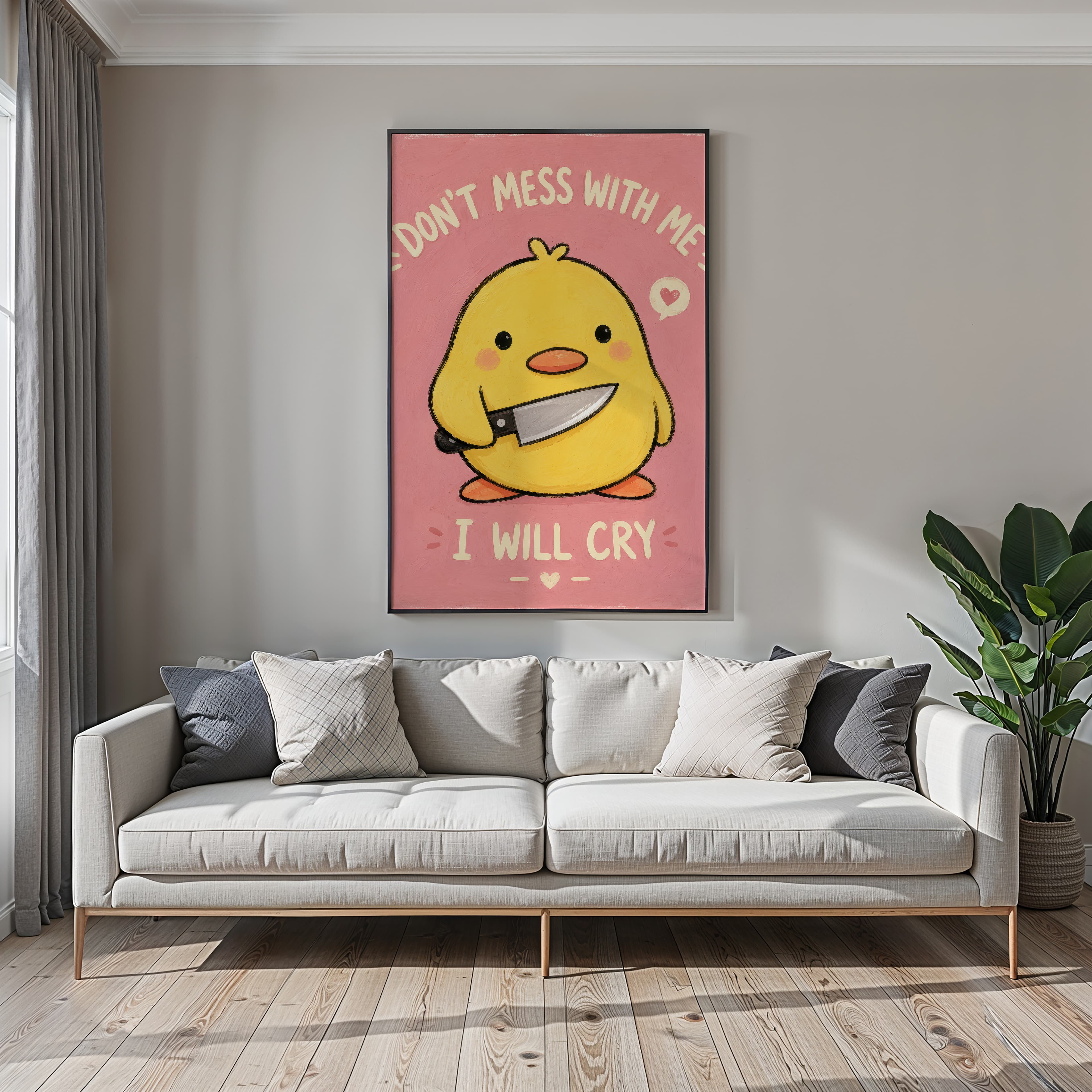Pink Chick Meme Print