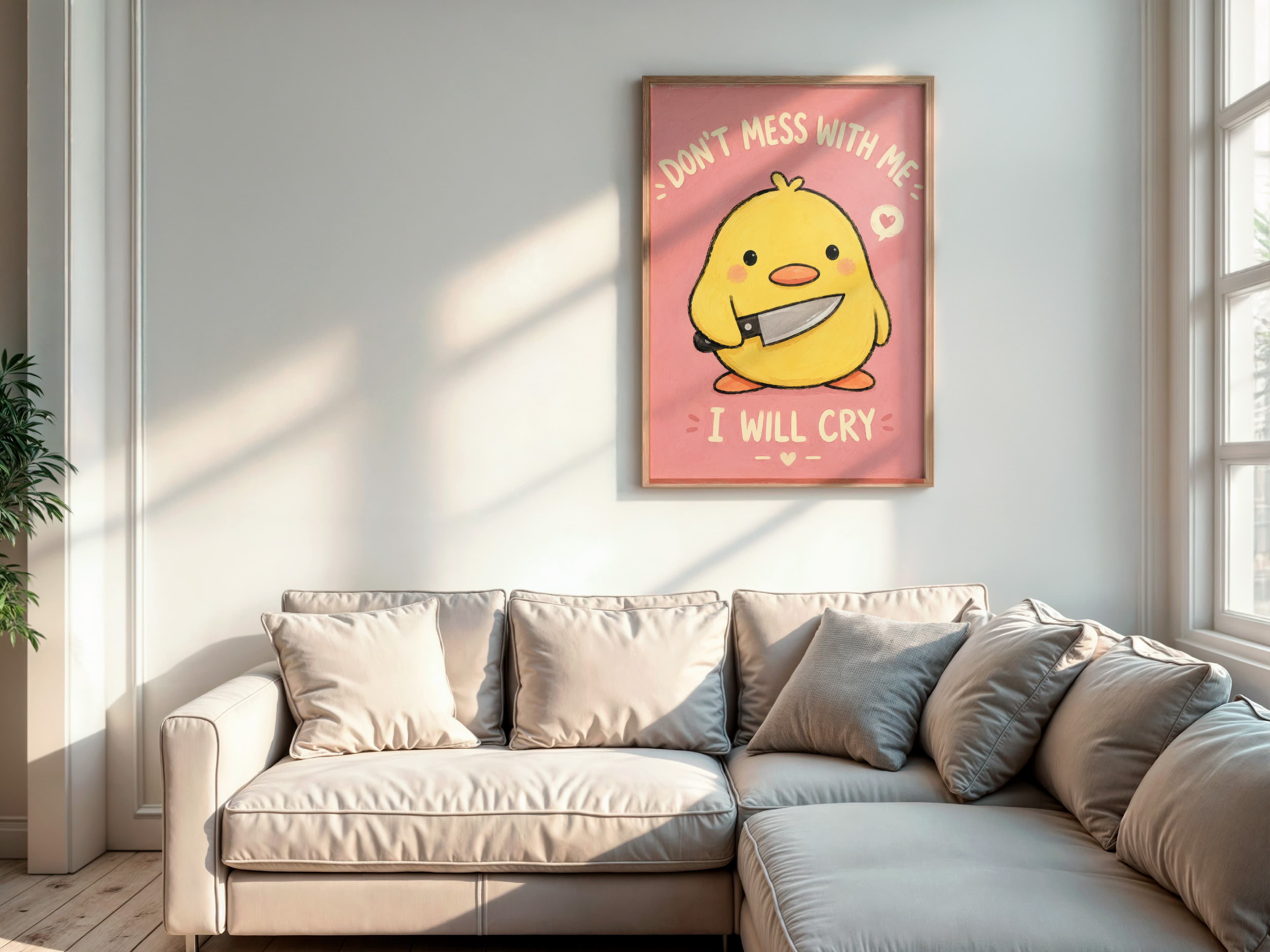 Pink Chick Meme Print