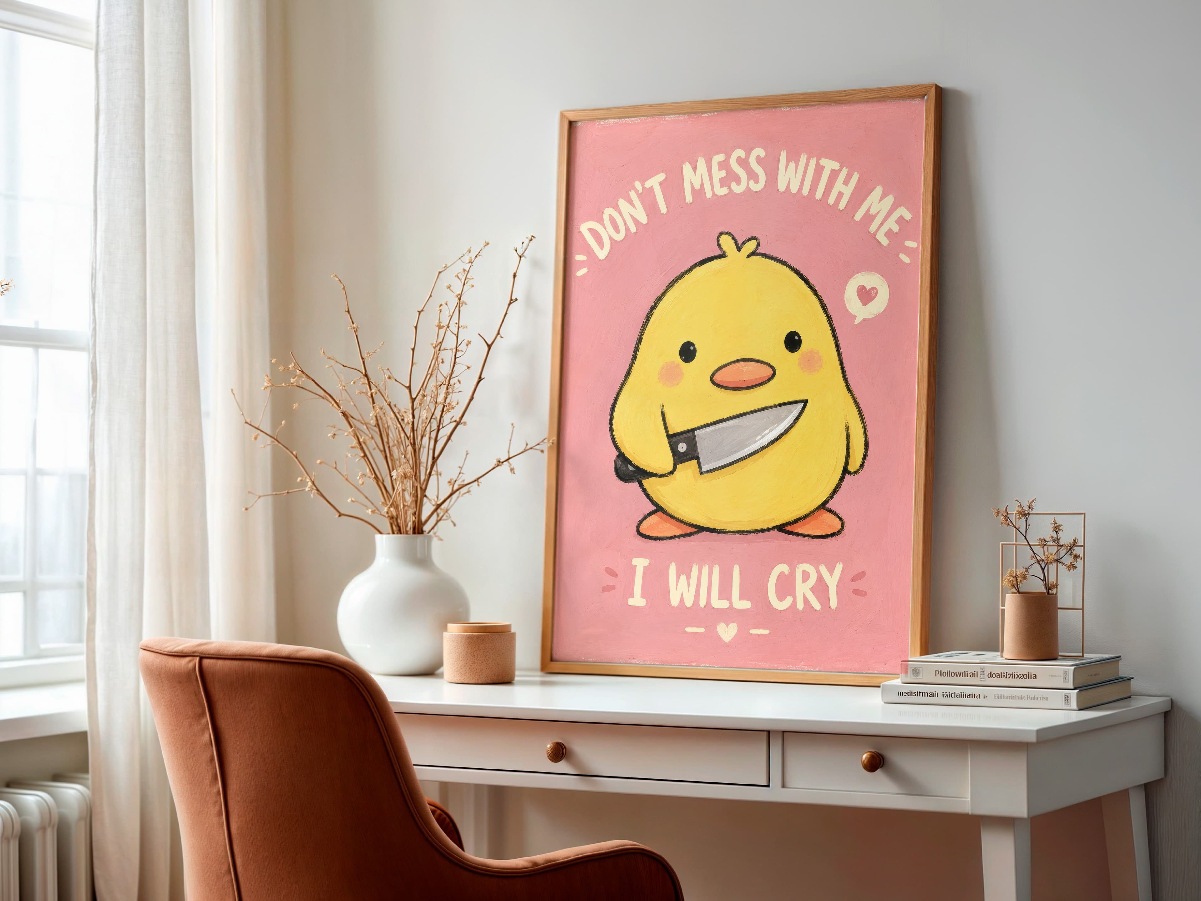 Pink Chick Meme Print