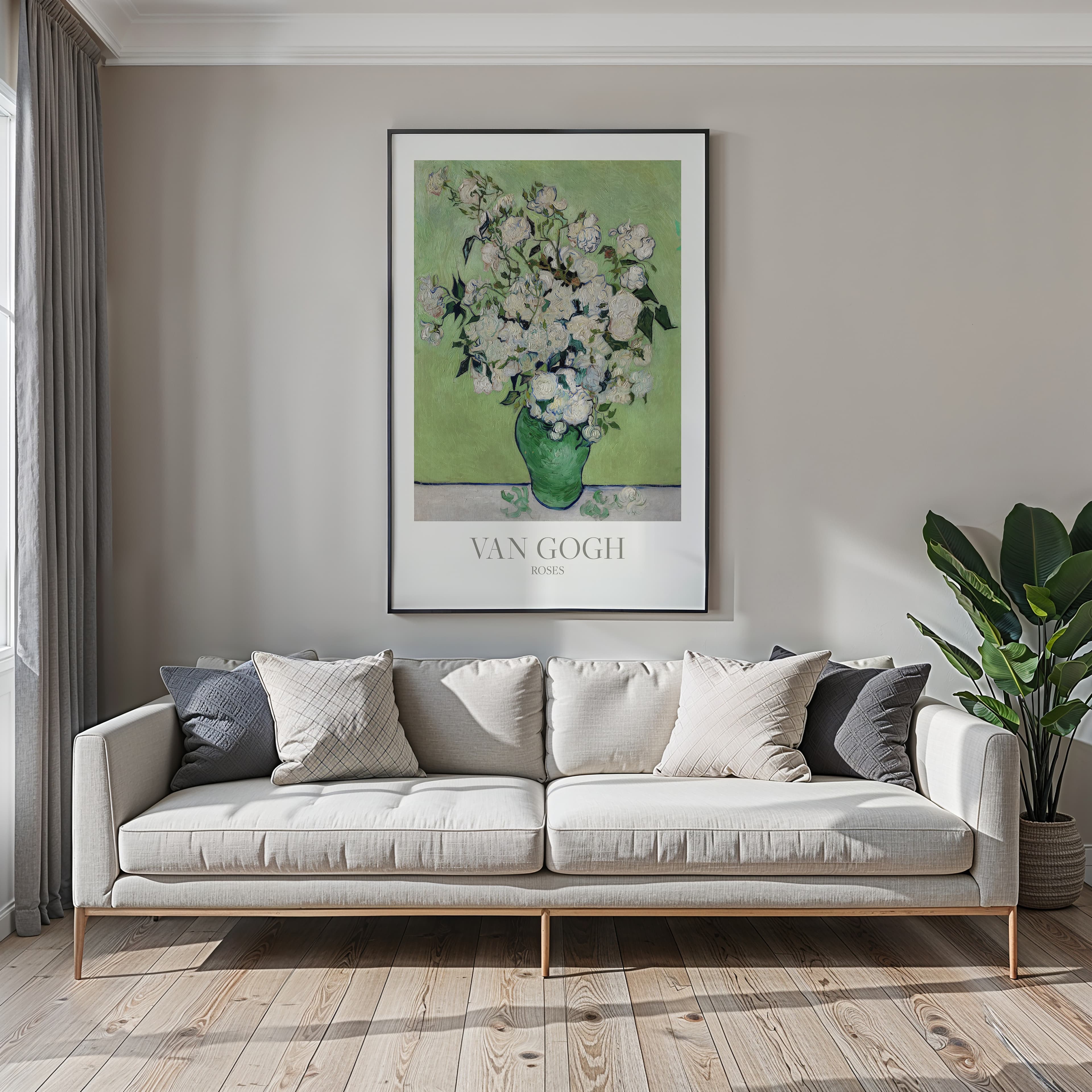 Van Gogh Roses Print, Vintage Floral Poster, Botanical Wall Art