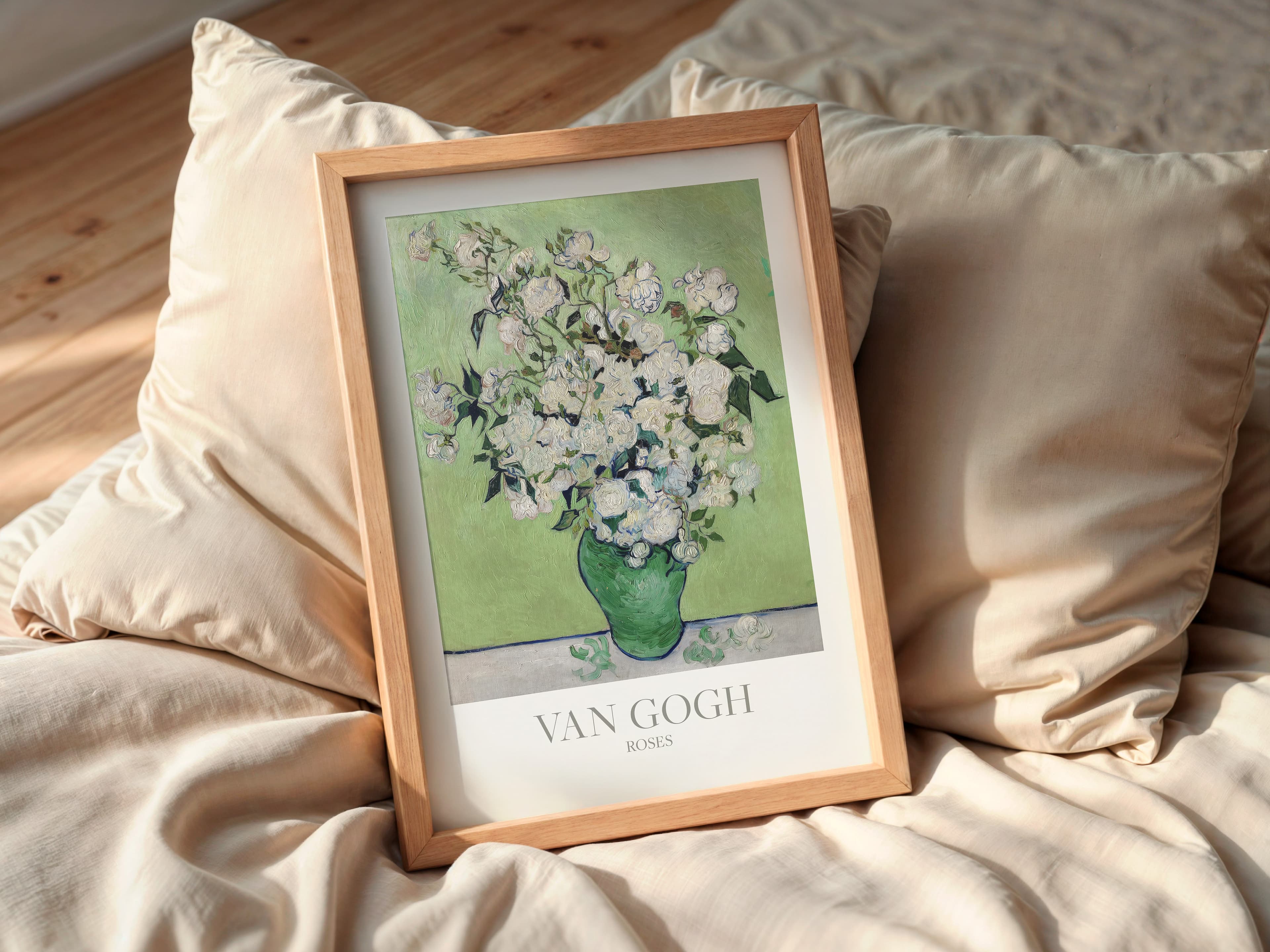 Van Gogh Roses Print, Vintage Floral Poster, Botanical Wall Art