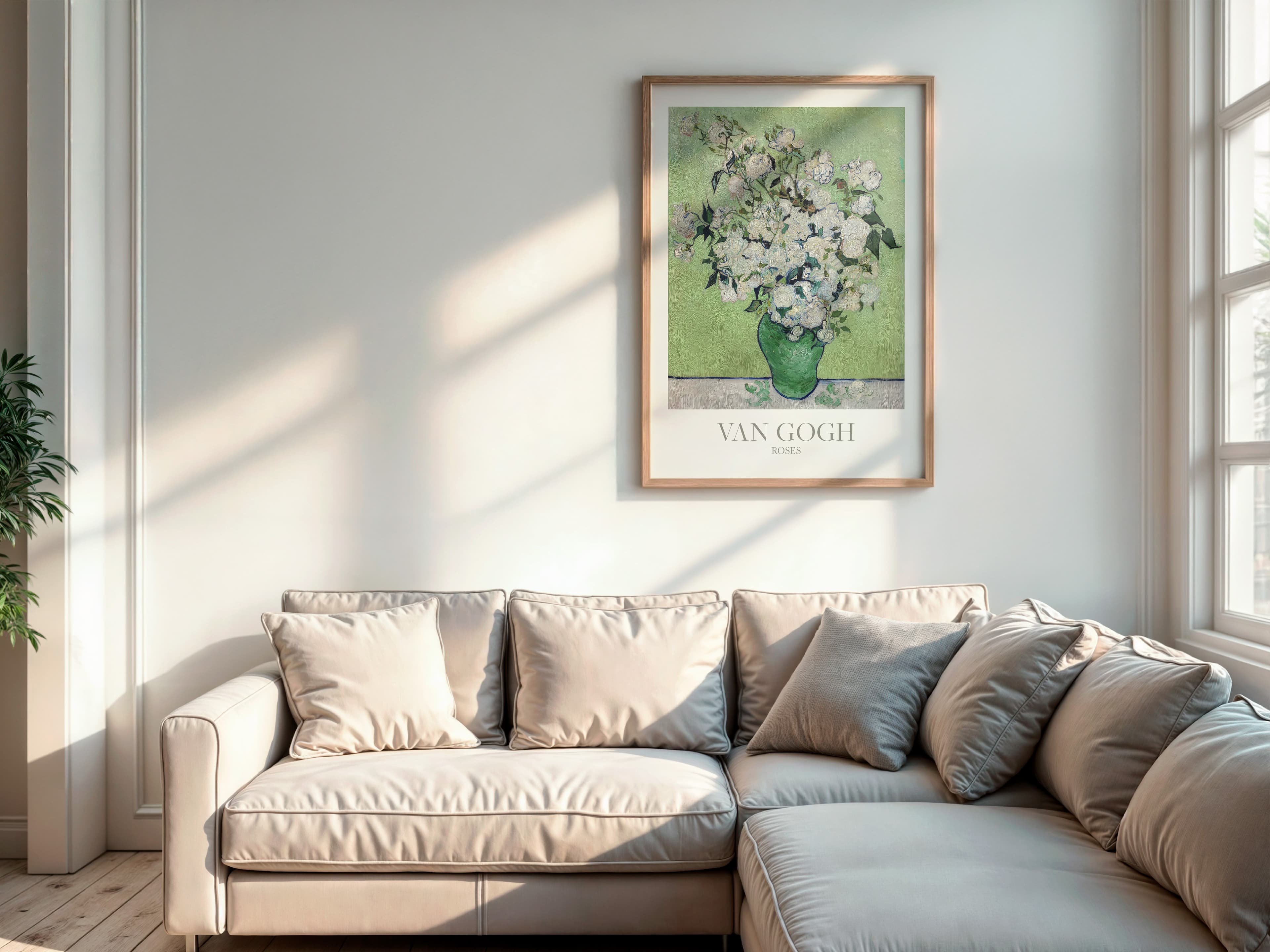 Van Gogh Roses Print, Vintage Floral Poster, Botanical Wall Art