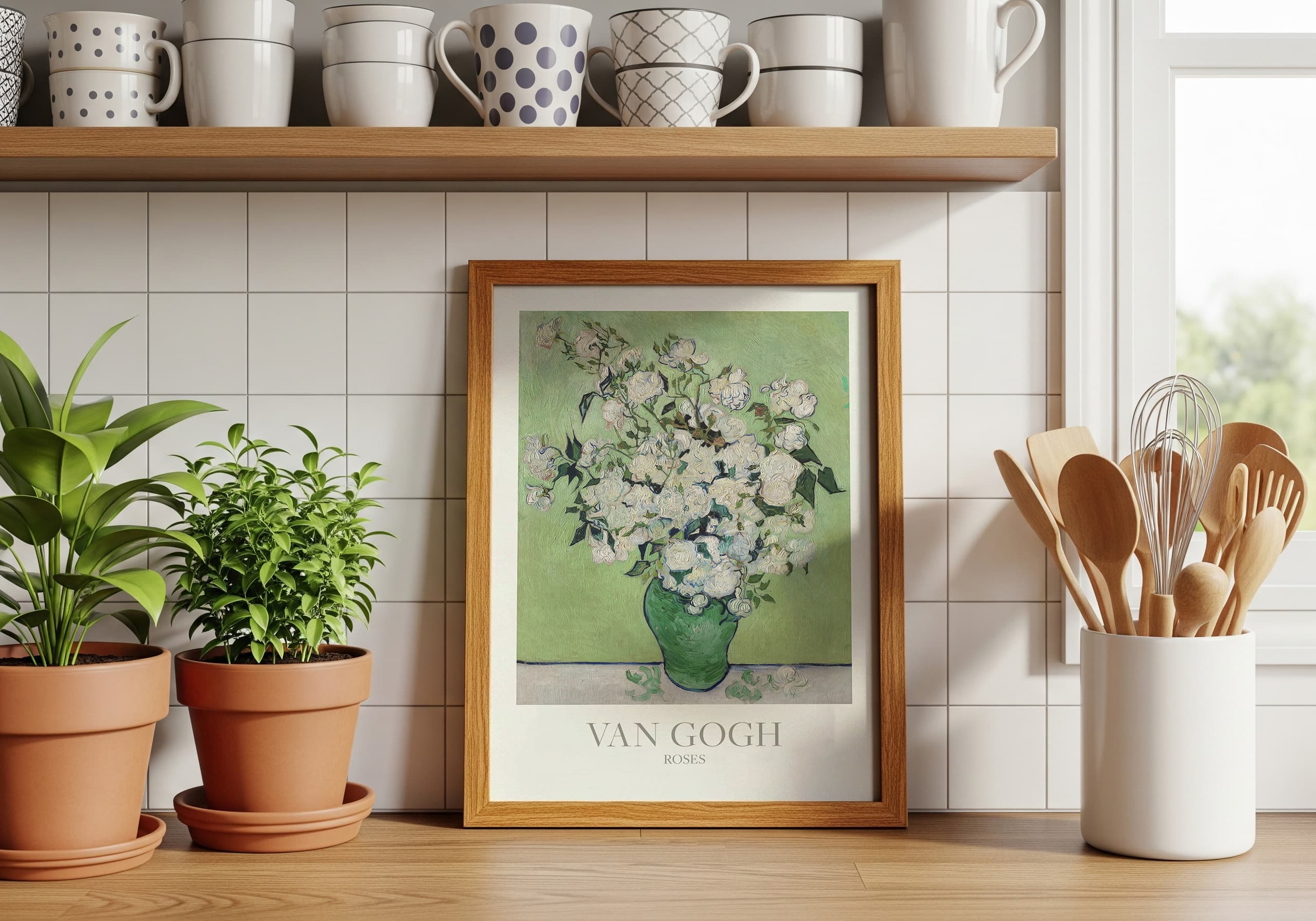 Van Gogh Roses Print, Vintage Floral Poster, Botanical Wall Art