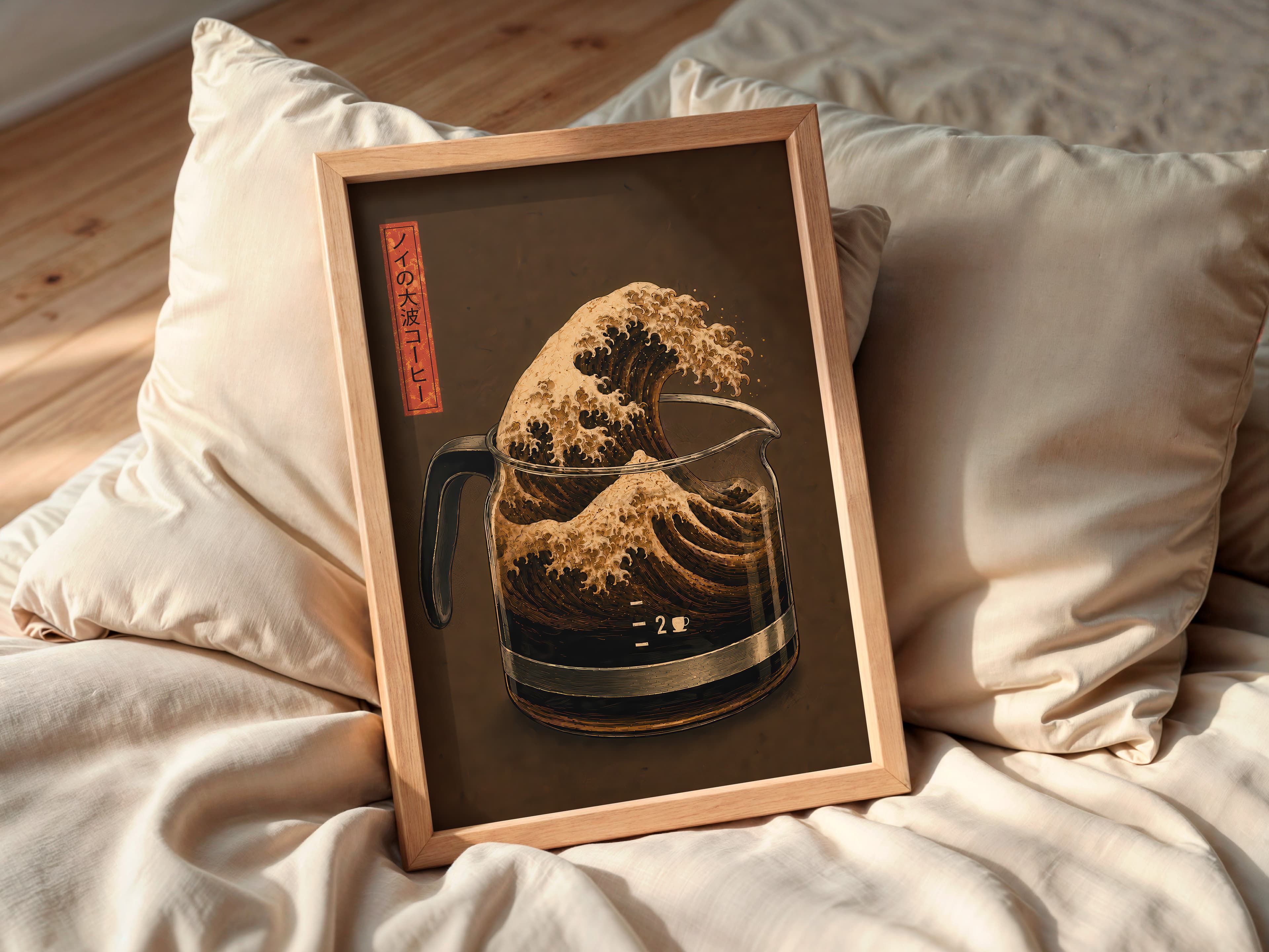 Japanese Wave Coffee Print