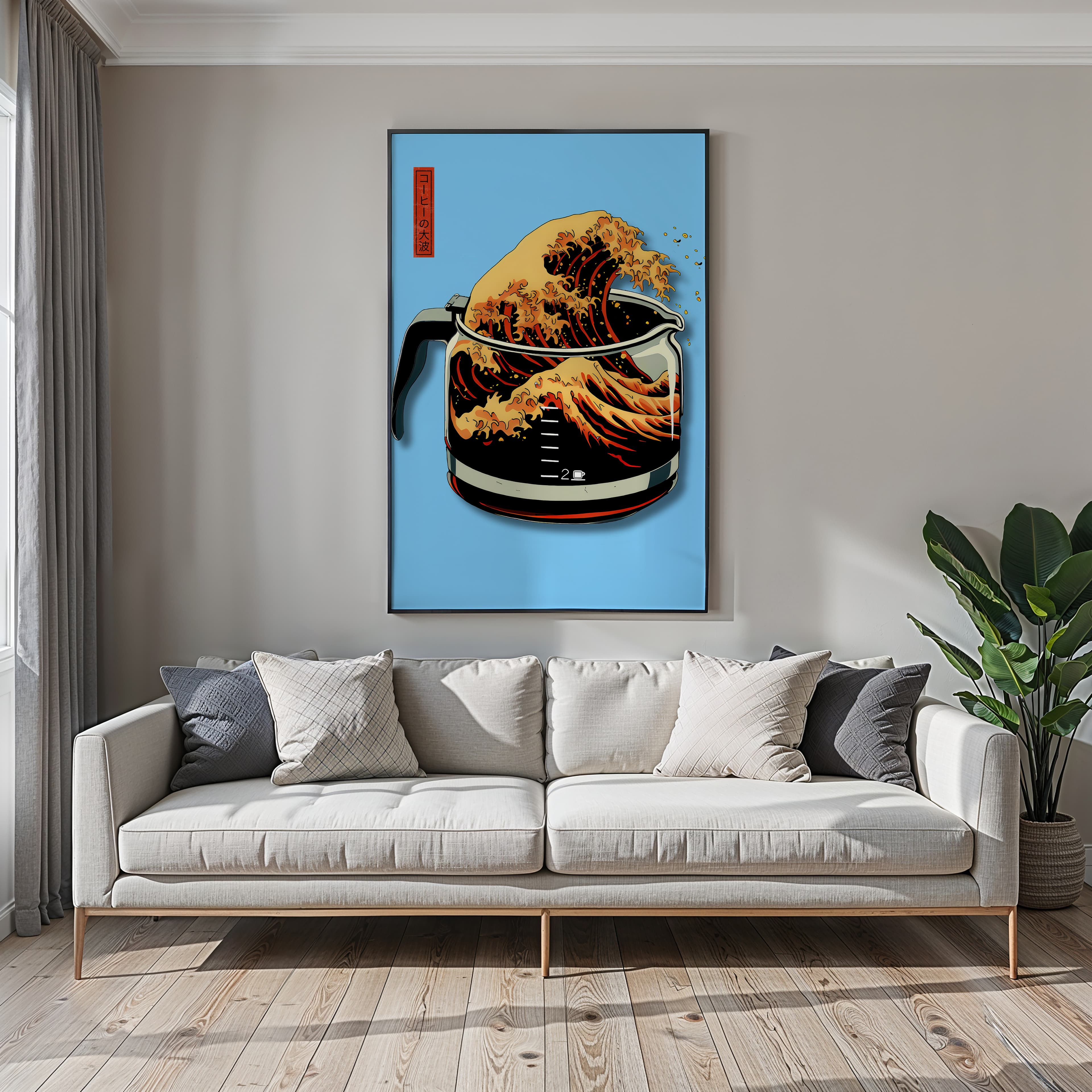 Japanese Wave Coffee Print