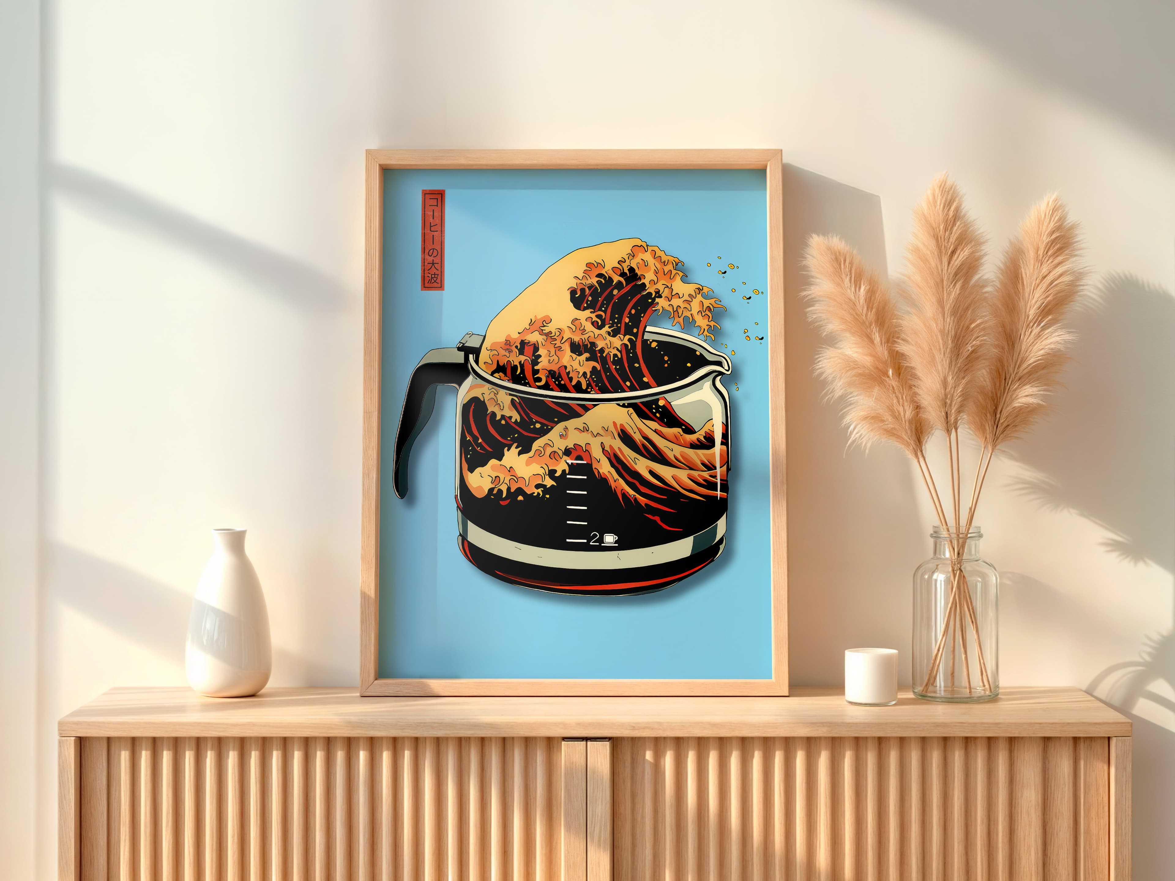 Japanese Wave Coffee Print