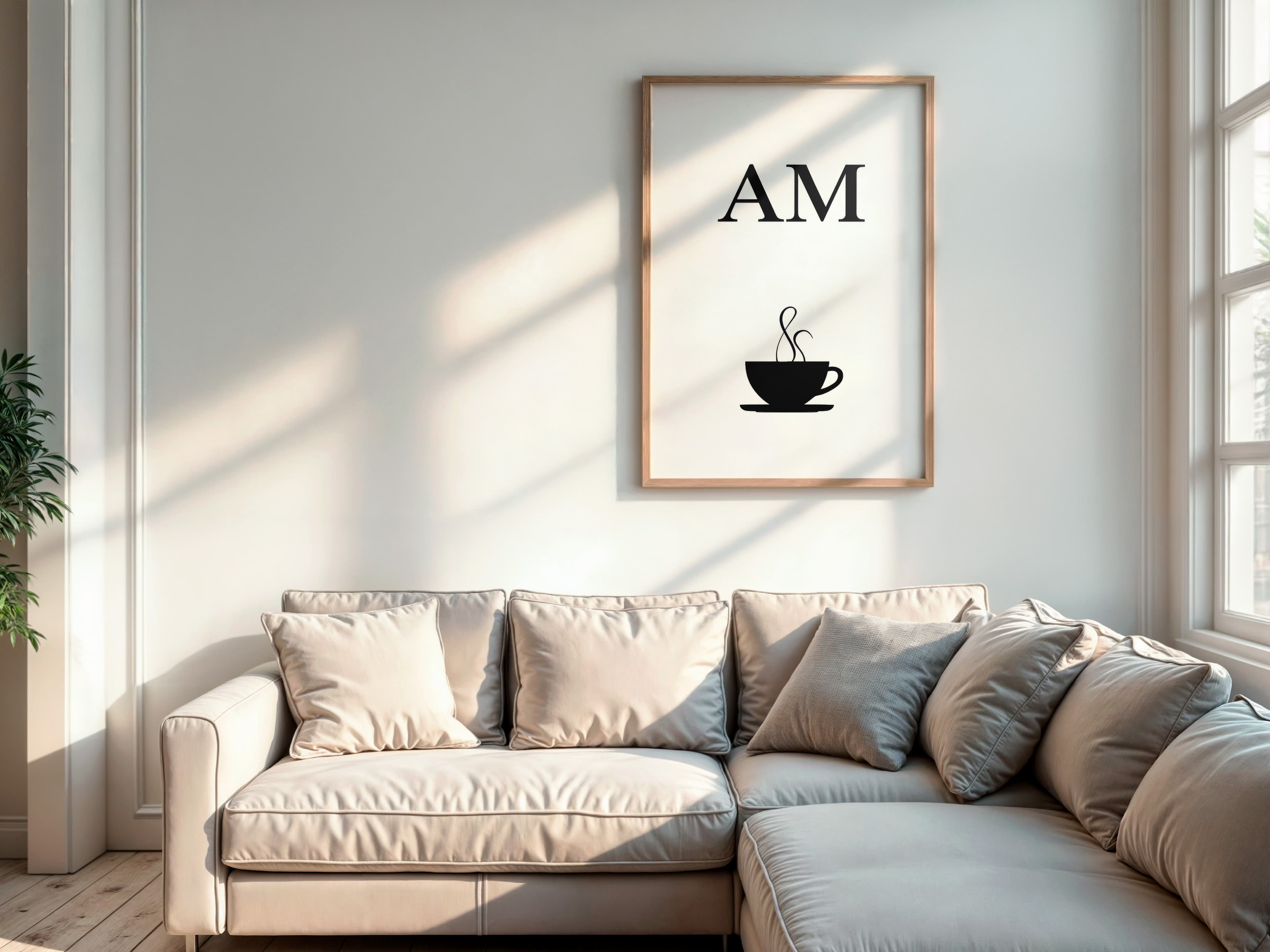 Coffee Cup Line Art AM, Minimalist Kitchen Poster