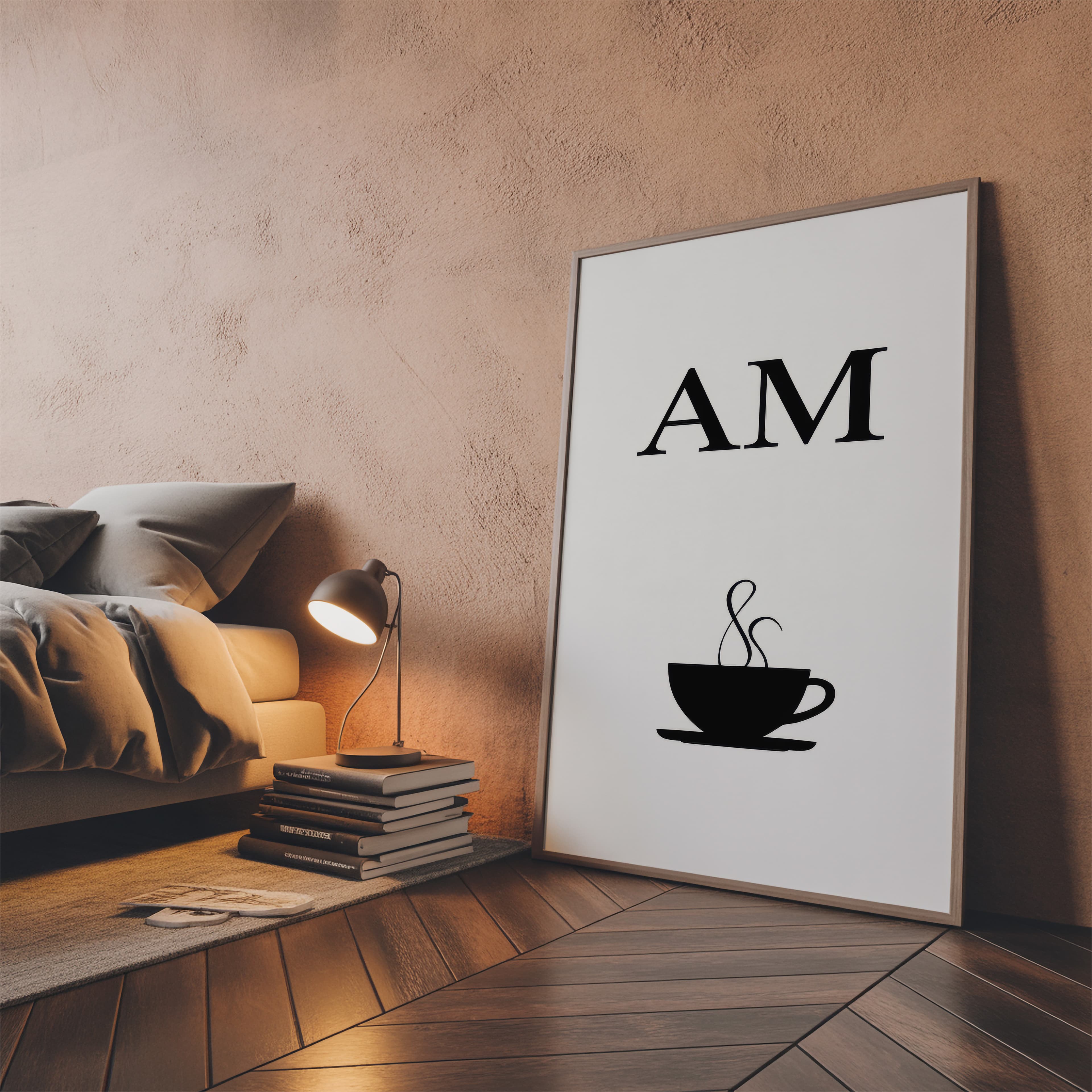 Coffee Cup Line Art AM, Minimalist Kitchen Poster