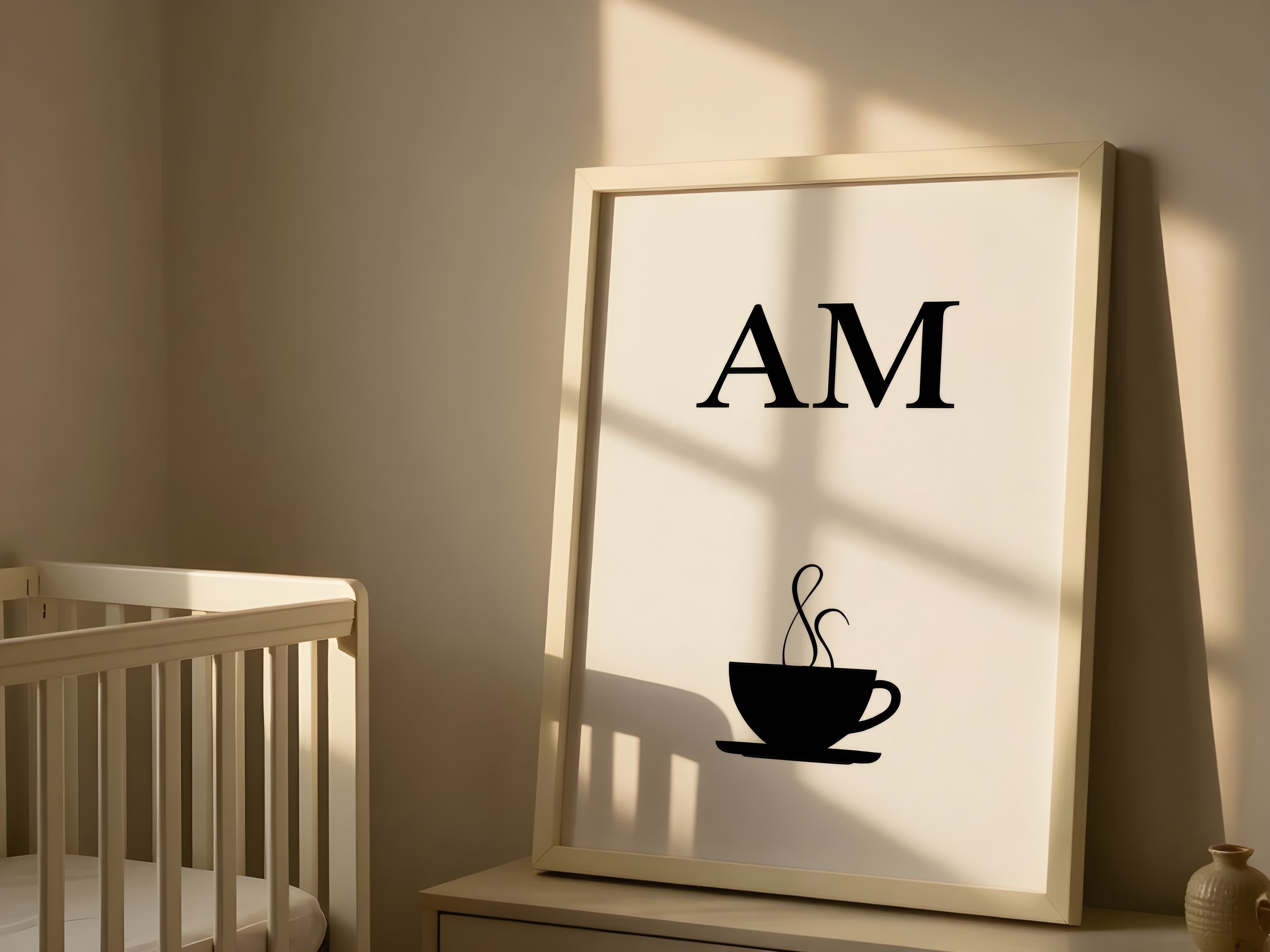 Coffee Cup Line Art AM, Minimalist Kitchen Poster