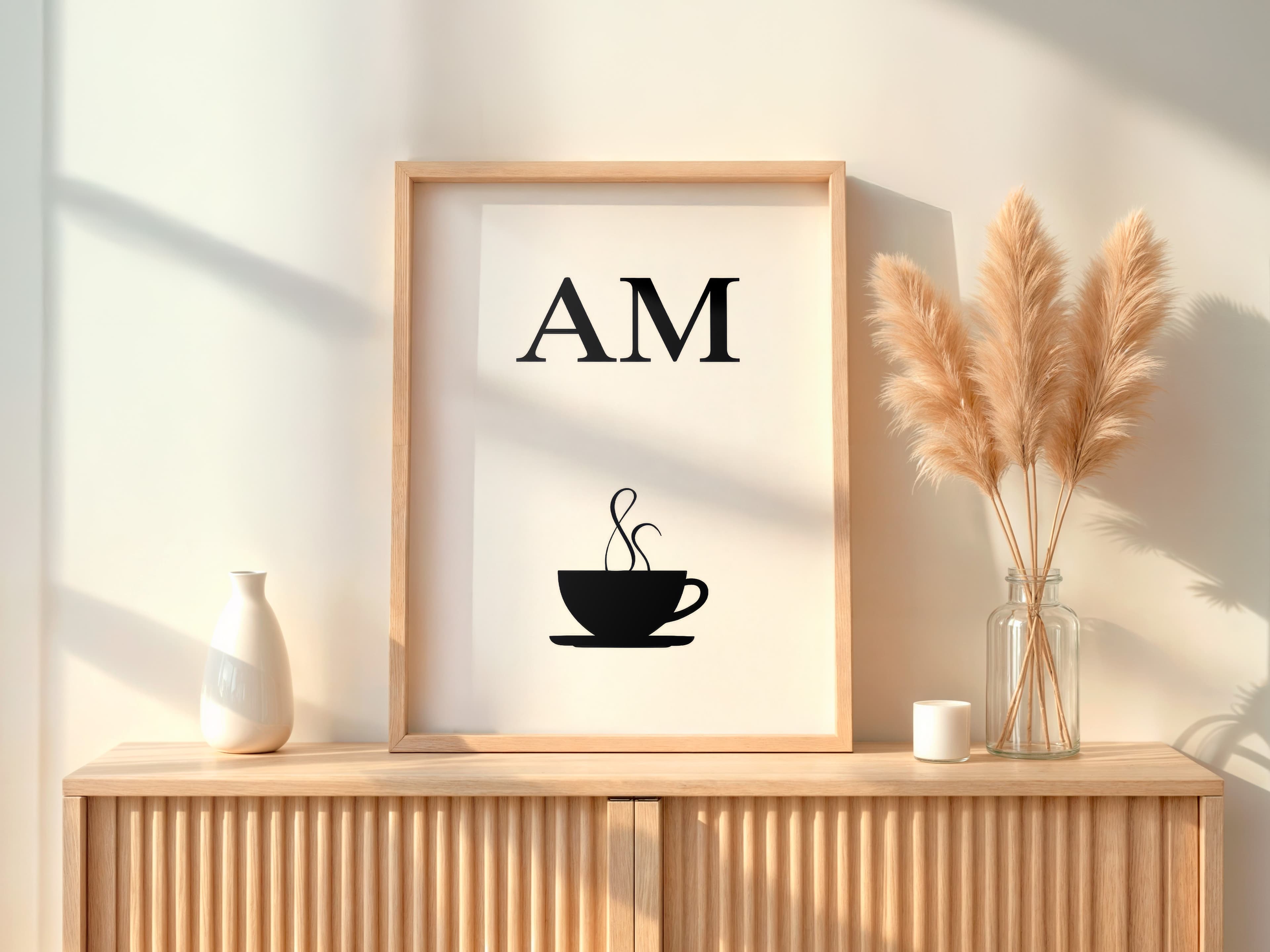 Coffee Cup Line Art AM, Minimalist Kitchen Poster
