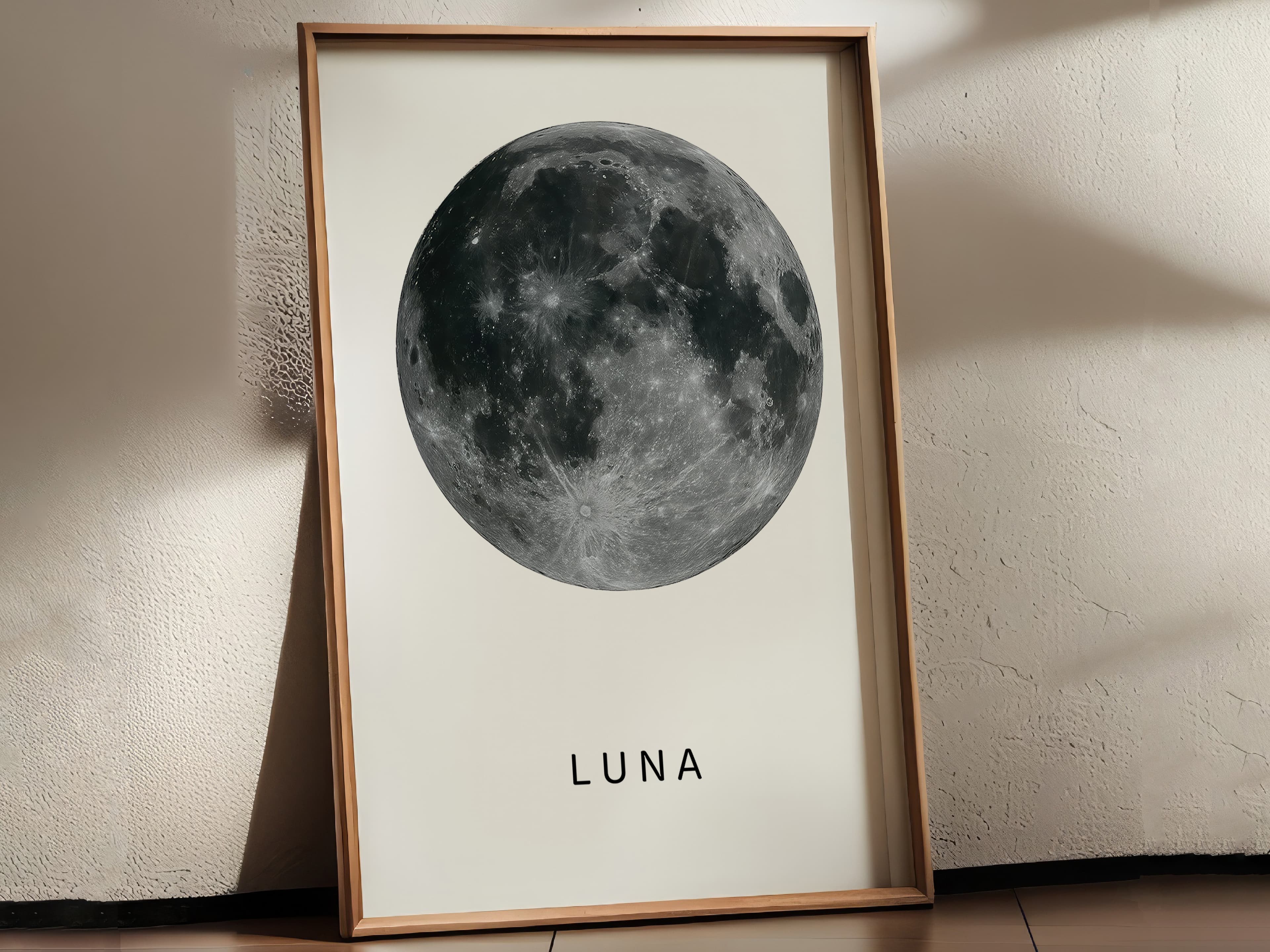 Moon Print, Minimalist Lunar Photography Poster, Celestial Bedroom Wall Art
