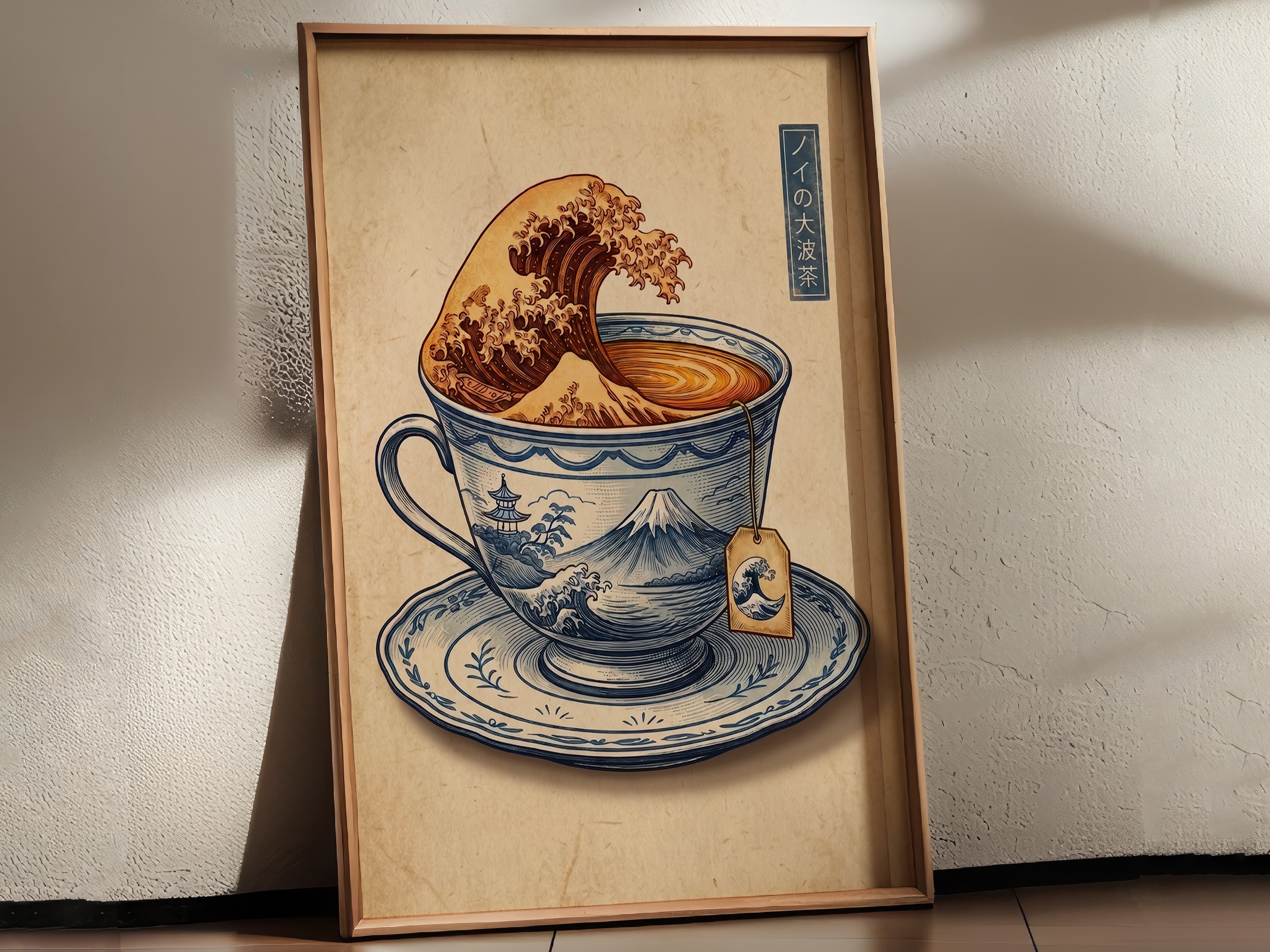 Japanese Wave Teacup Print