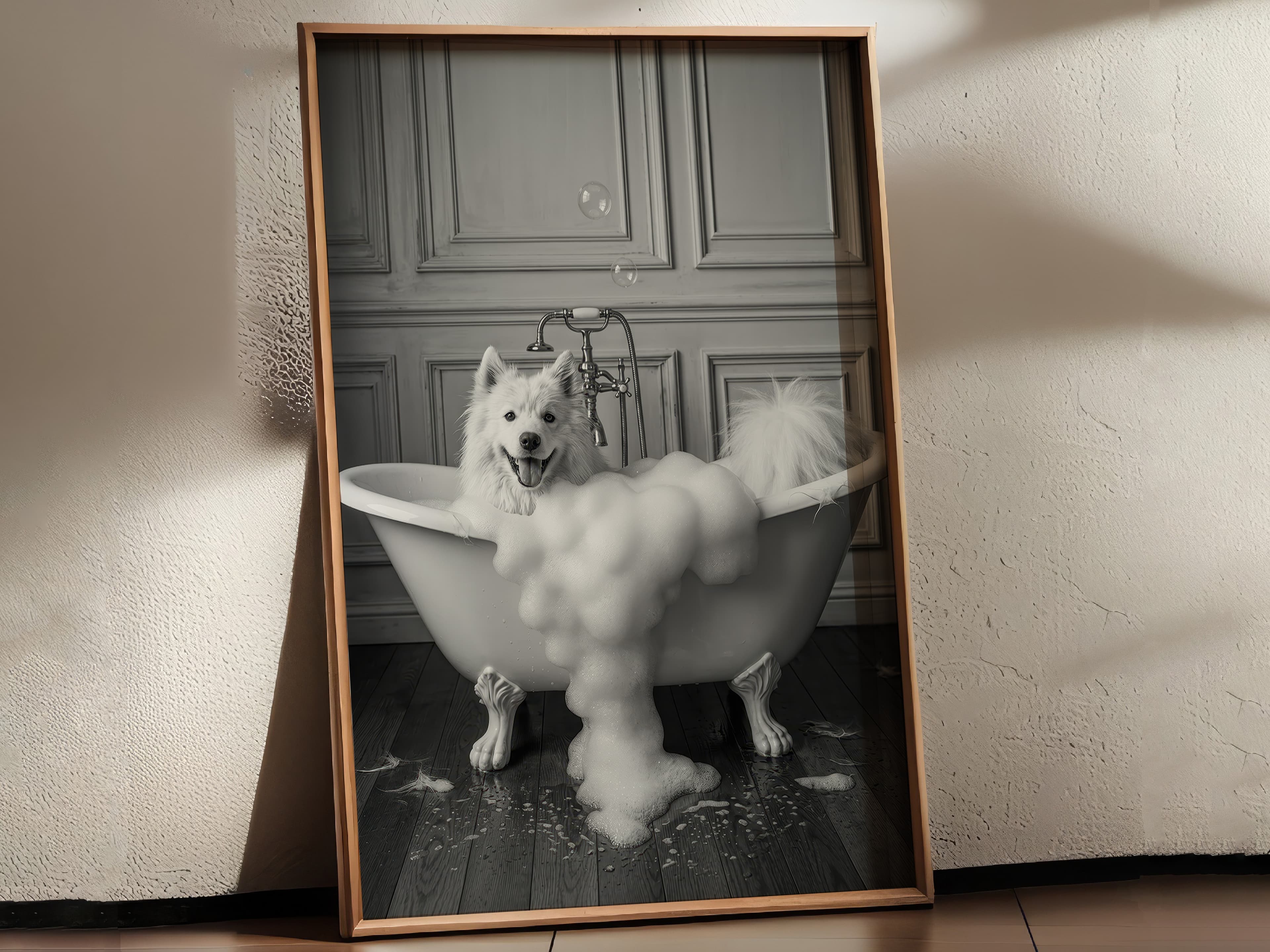 Dog Bubble Bath Print