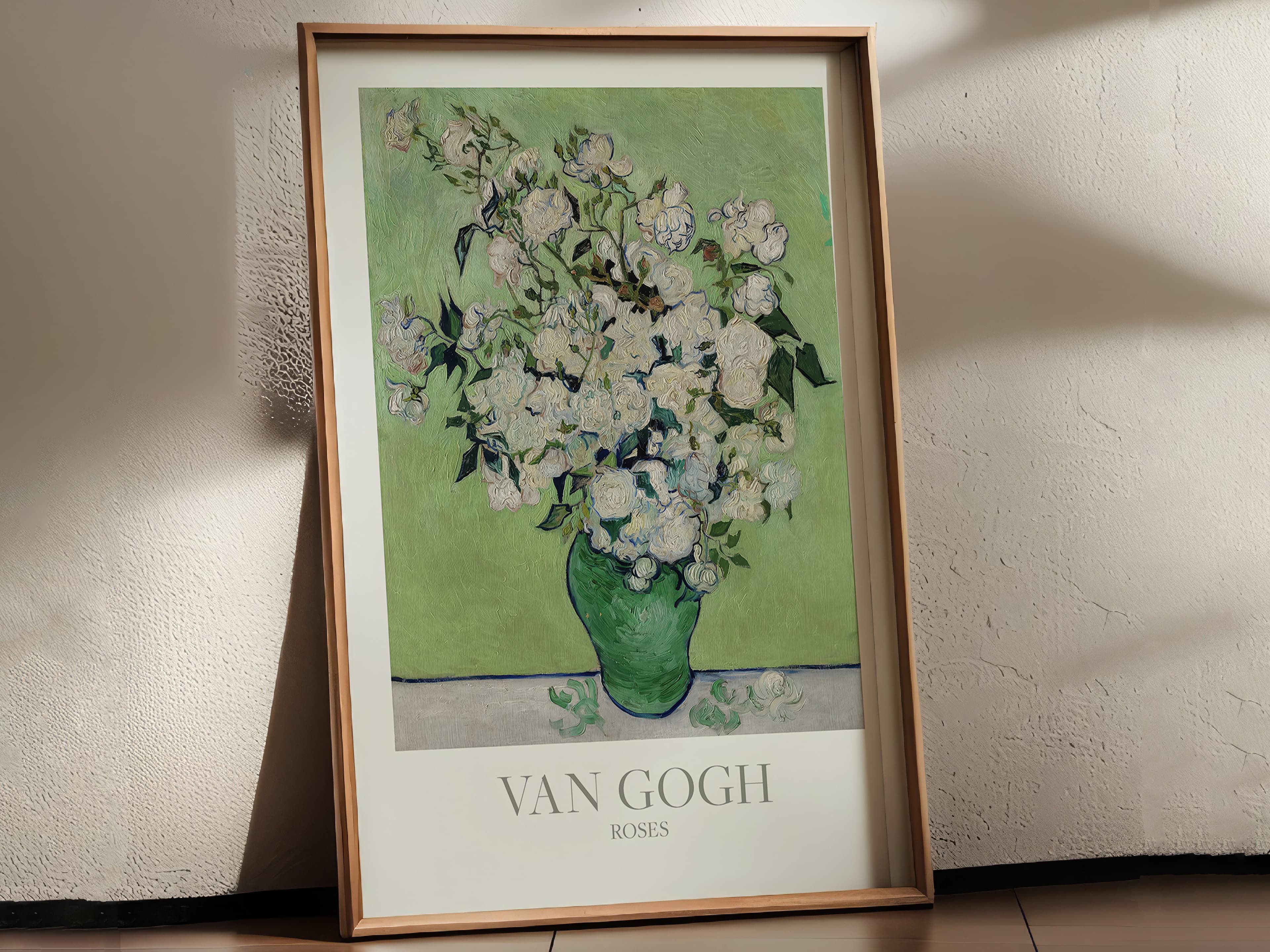 Van Gogh Roses Print, Vintage Floral Poster, Botanical Wall Art